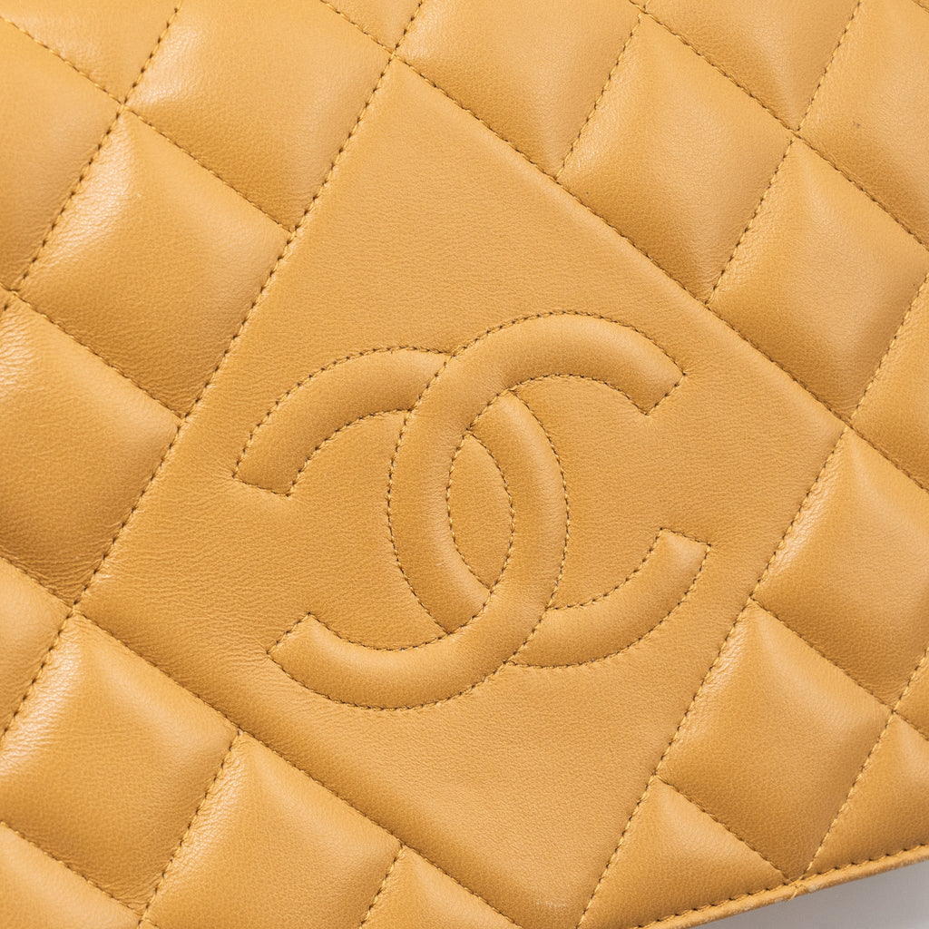 CHANEL QUILTED FLAP BAG LAMBSKIN BEIGE GHW