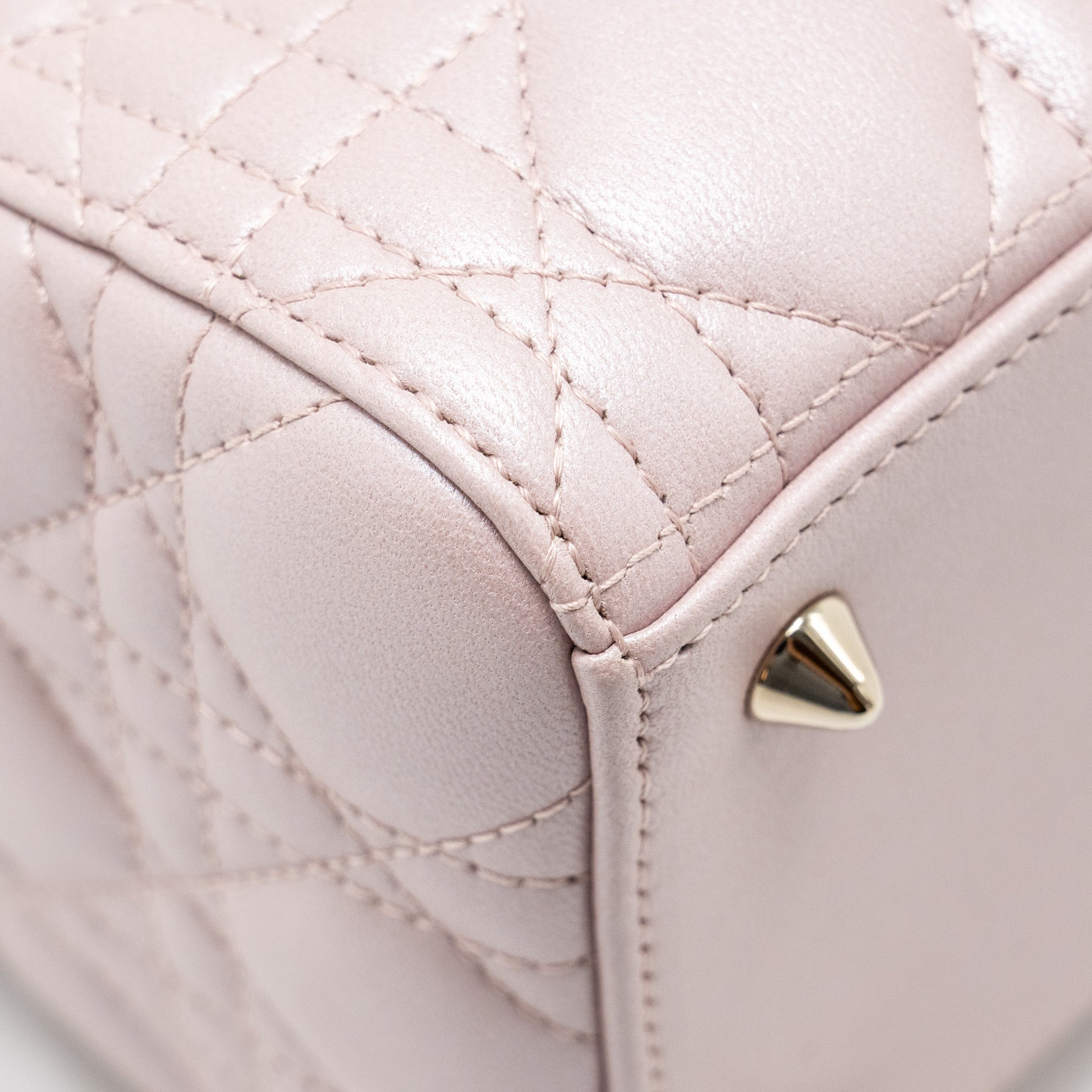 DIOR MEDIUM LADY DIOR LAMBSKIN IRIDESCENT PINK LGHW