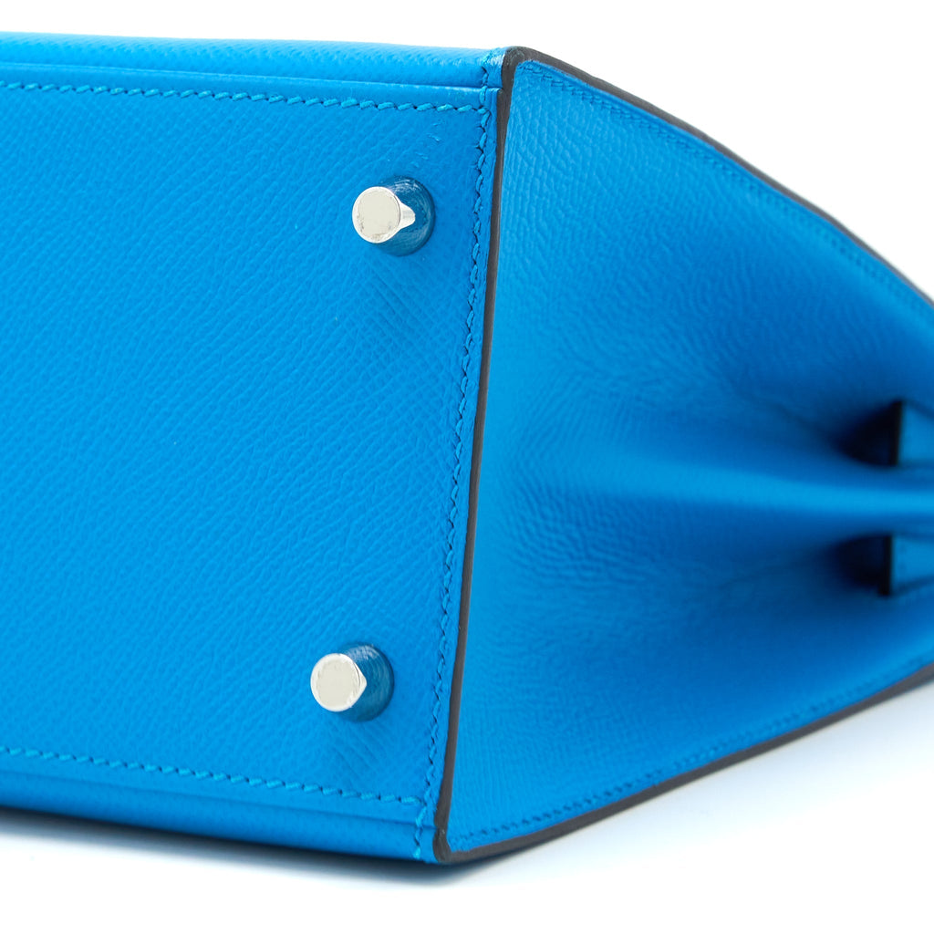 HERMES KELLY 28 SELLIER EPSOM BLUE SHW