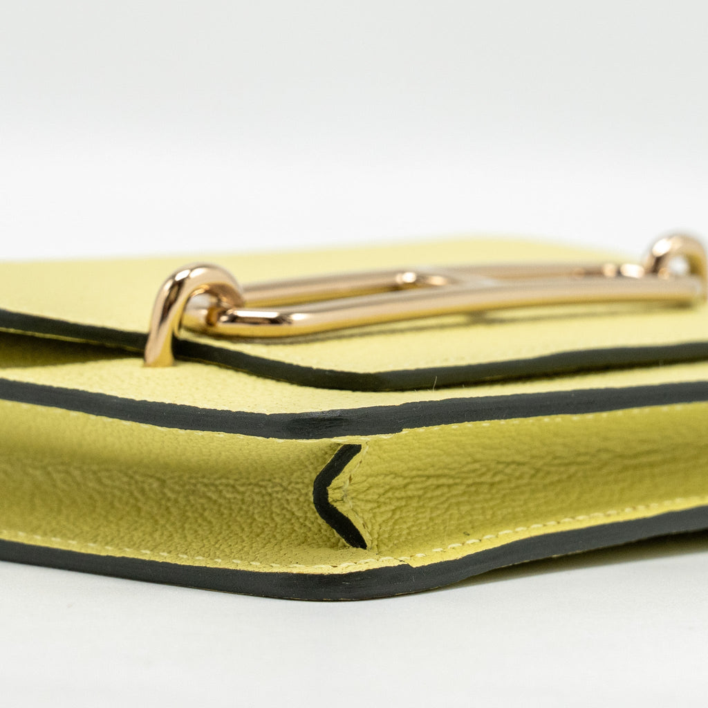 HERMES ROULIS SLIM CHÈVRE MYSORE R9 JAUNE BOURGEON LGHW