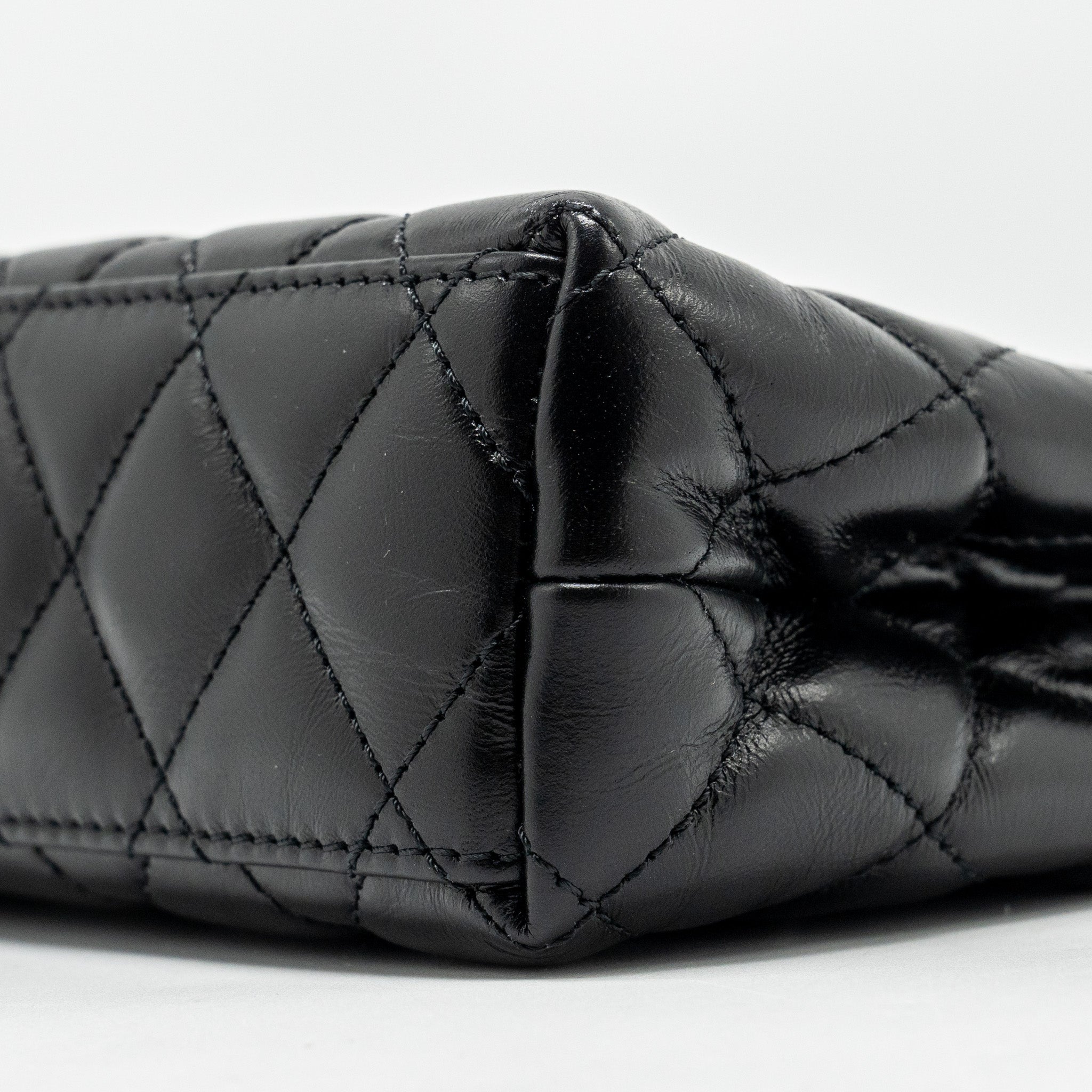 CHANEL MINI KELLY SHOPPING TOTE BAG CALFSKIN BLACK GHW (MICROCHIP)