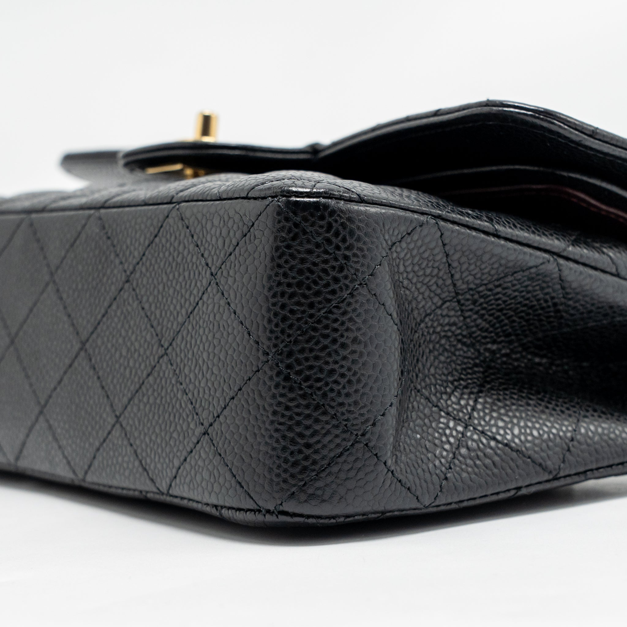 CHANEL SMALL CLASSIC DOUBLE FLAP CAVIAR BLACK GHW (MICROCHIP)