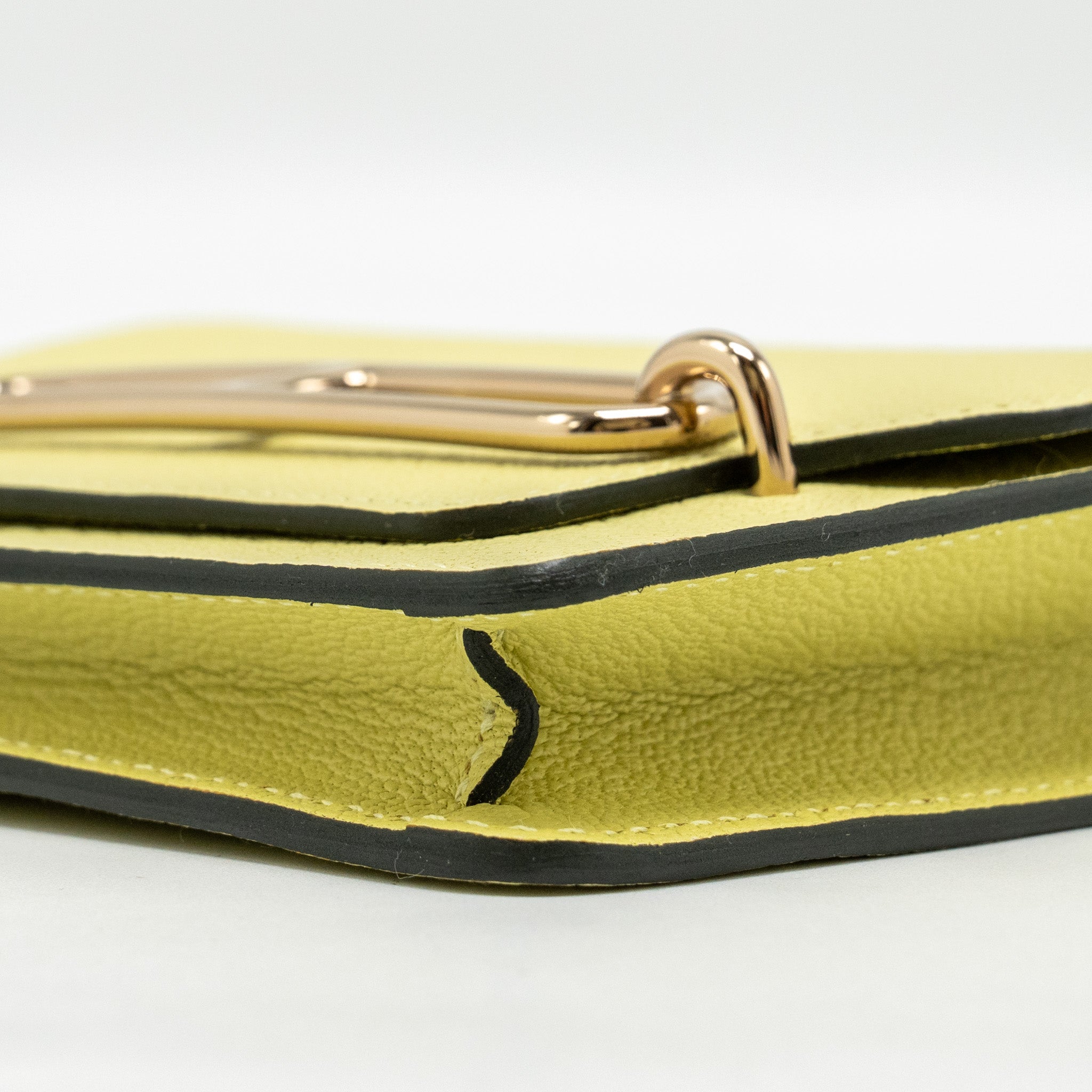 HERMES ROULIS SLIM CHÈVRE MYSORE R9 JAUNE BOURGEON LGHW