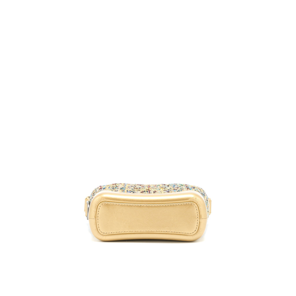 CHANEL SMALL GABRIELLE HOBO BAG TWEED GOLD/MULTICOLOUR