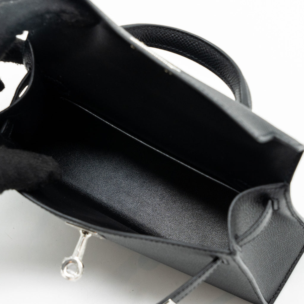 HERMES MINI KELLY II EPSOM BLACK SHW