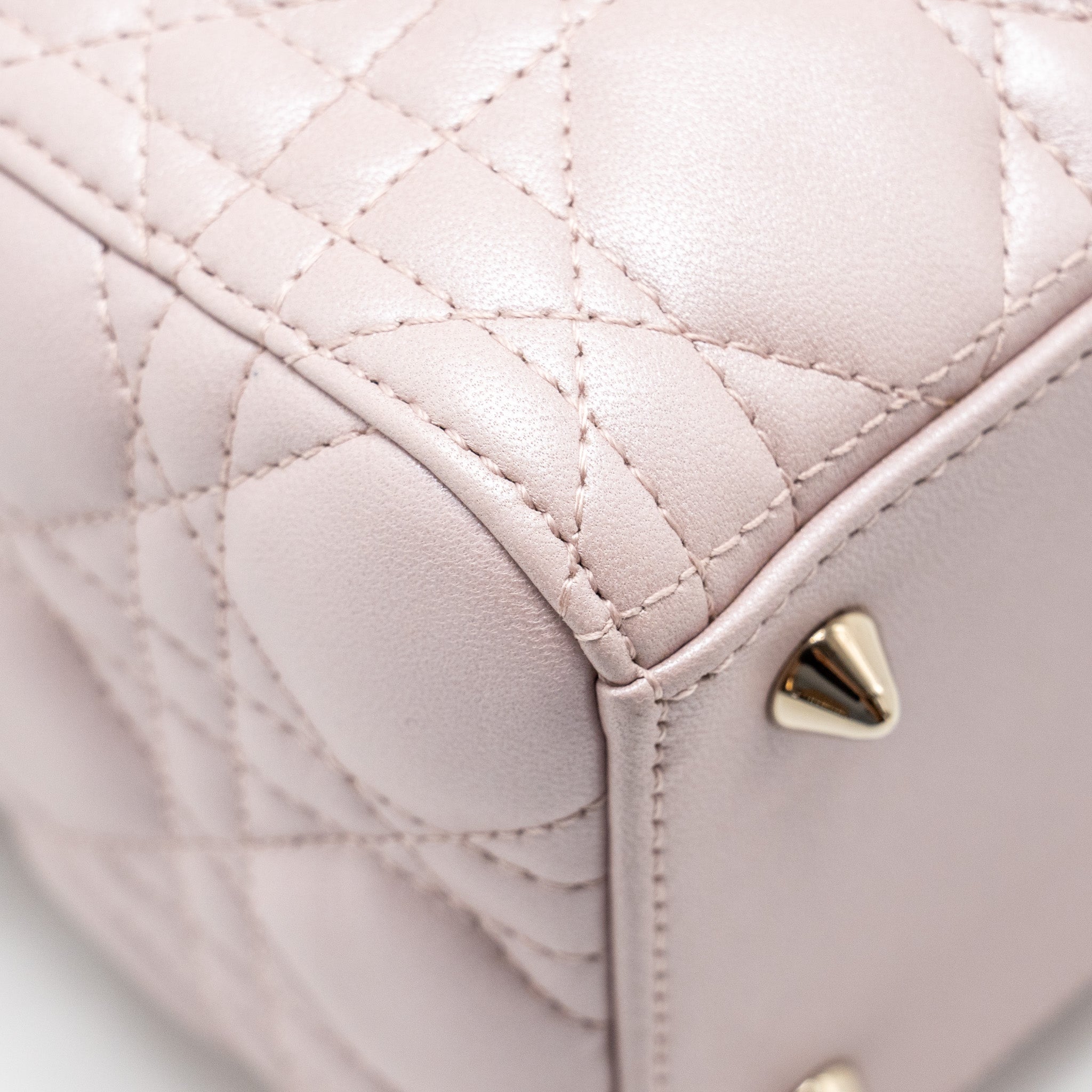 DIOR MEDIUM LADY DIOR LAMBSKIN IRIDESCENT PINK LGHW