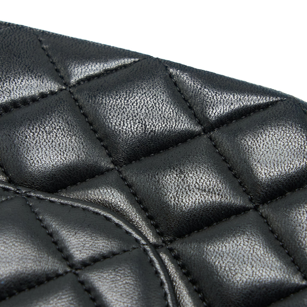 CHANEL MEDIUM CLASSIC DOUBLE FLAP BAG LAMBSKIN BLACK GHW