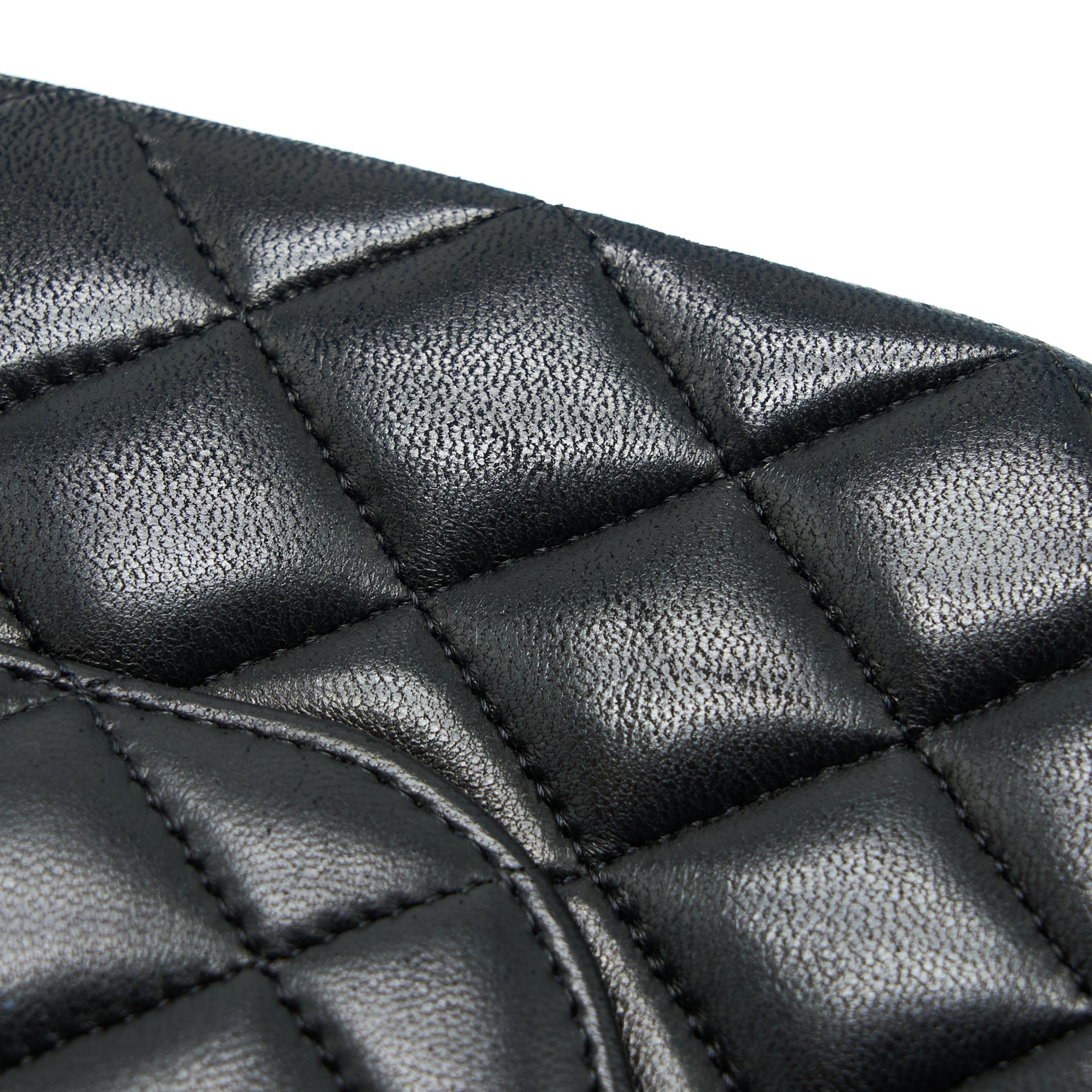 CHANEL MEDIUM CLASSIC DOUBLE FLAP BAG LAMBSKIN BLACK GHW