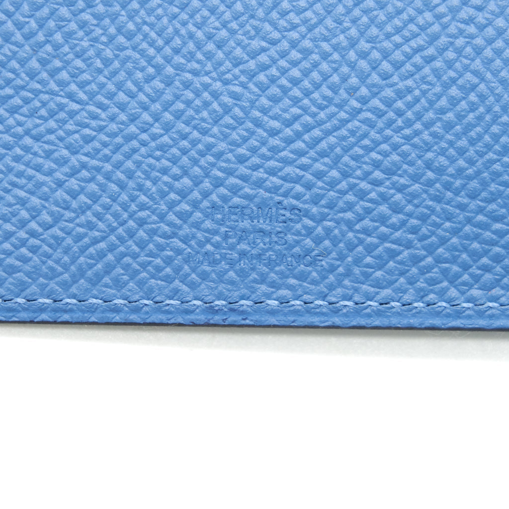 HERMES TARMAC PASSPORT HOLDER BLUE