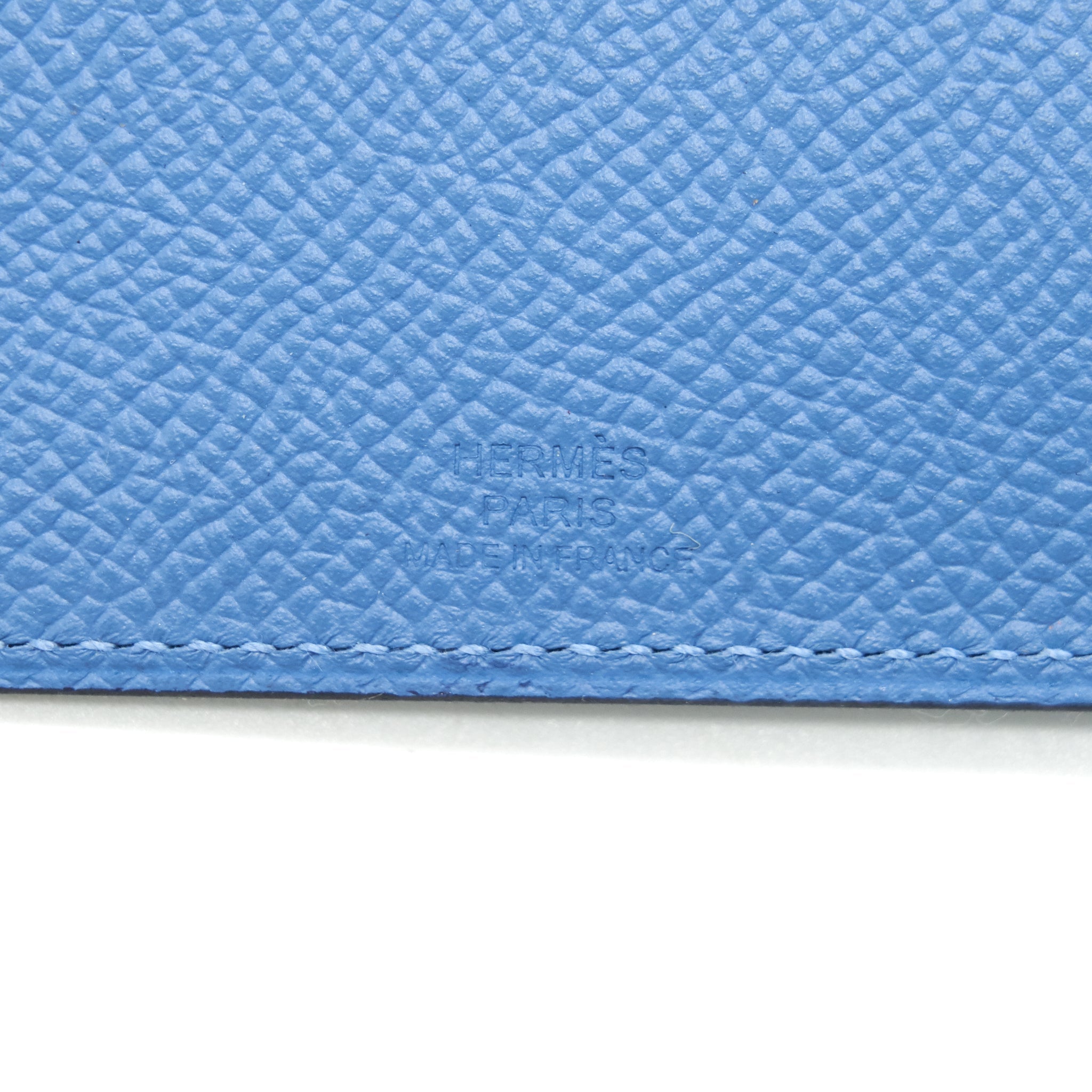 HERMES TARMAC PASSPORT HOLDER BLUE
