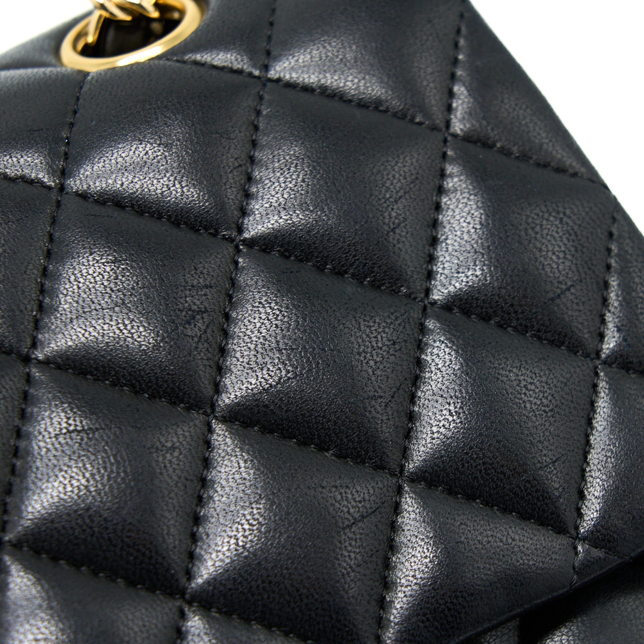 CHANEL MEDIUM CLASSIC DOUBLE FLAP BAG LAMBSKIN BLACK GHW