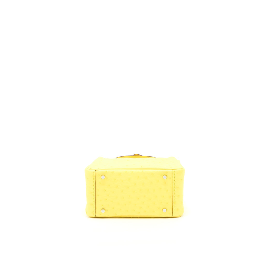 HERMES MINI LINDY OSTRICH JAUNE CITRON SHW