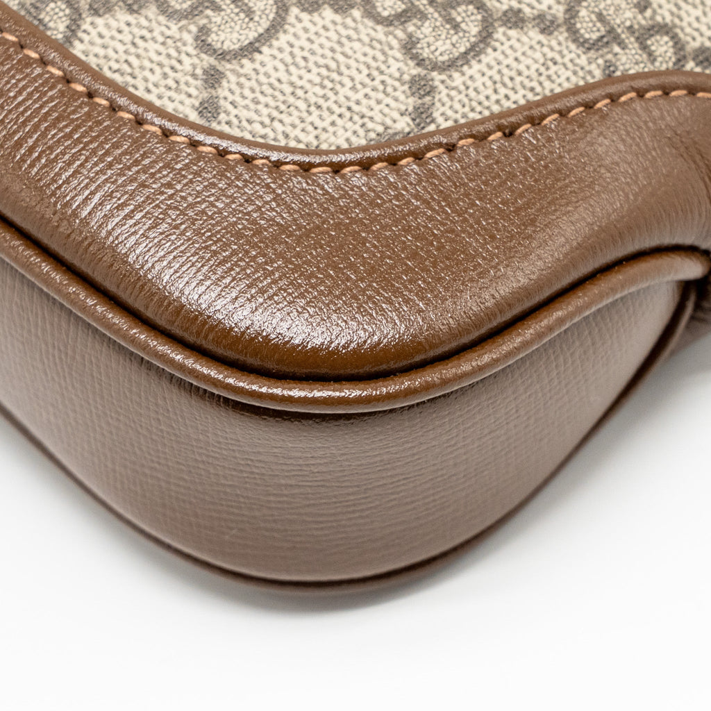 GUCCI JACKIE 1961 MINI SHOULDER BAG GG SUPREME CANVAS/CALFSKIN BROWN/MULTICOLOUR GHW