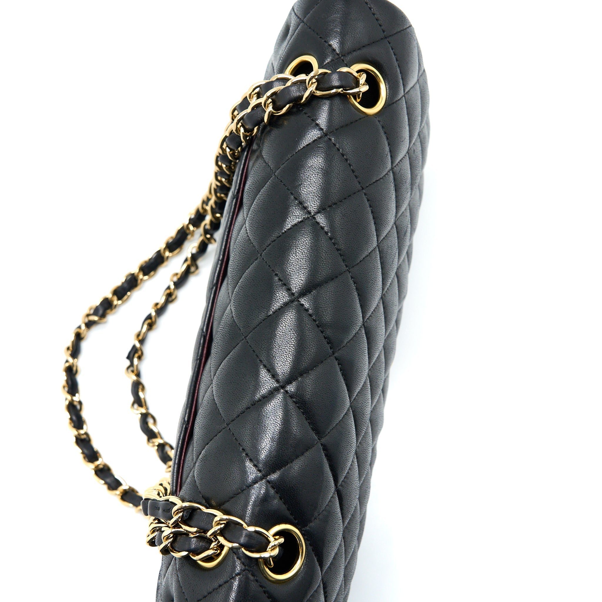 CHANEL MEDIUM CLASSIC DOUBLE FLAP BAG LAMBSKIN BLACK GHW