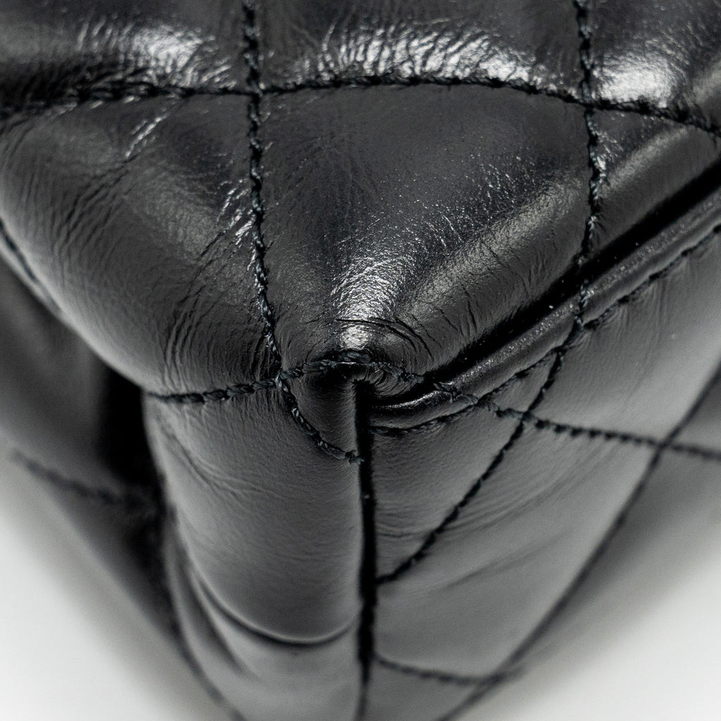 CHANEL MINI KELLY SHOPPING TOTE BAG CALFSKIN BLACK GHW (MICROCHIP)