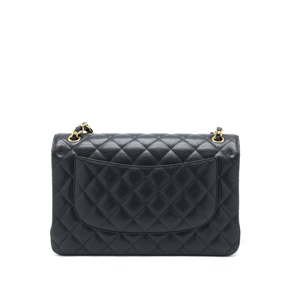 CHANEL CLASSIC JUMBO DOUBLE FLAP CAVIAR BLACK GHW (MICROCHIP)