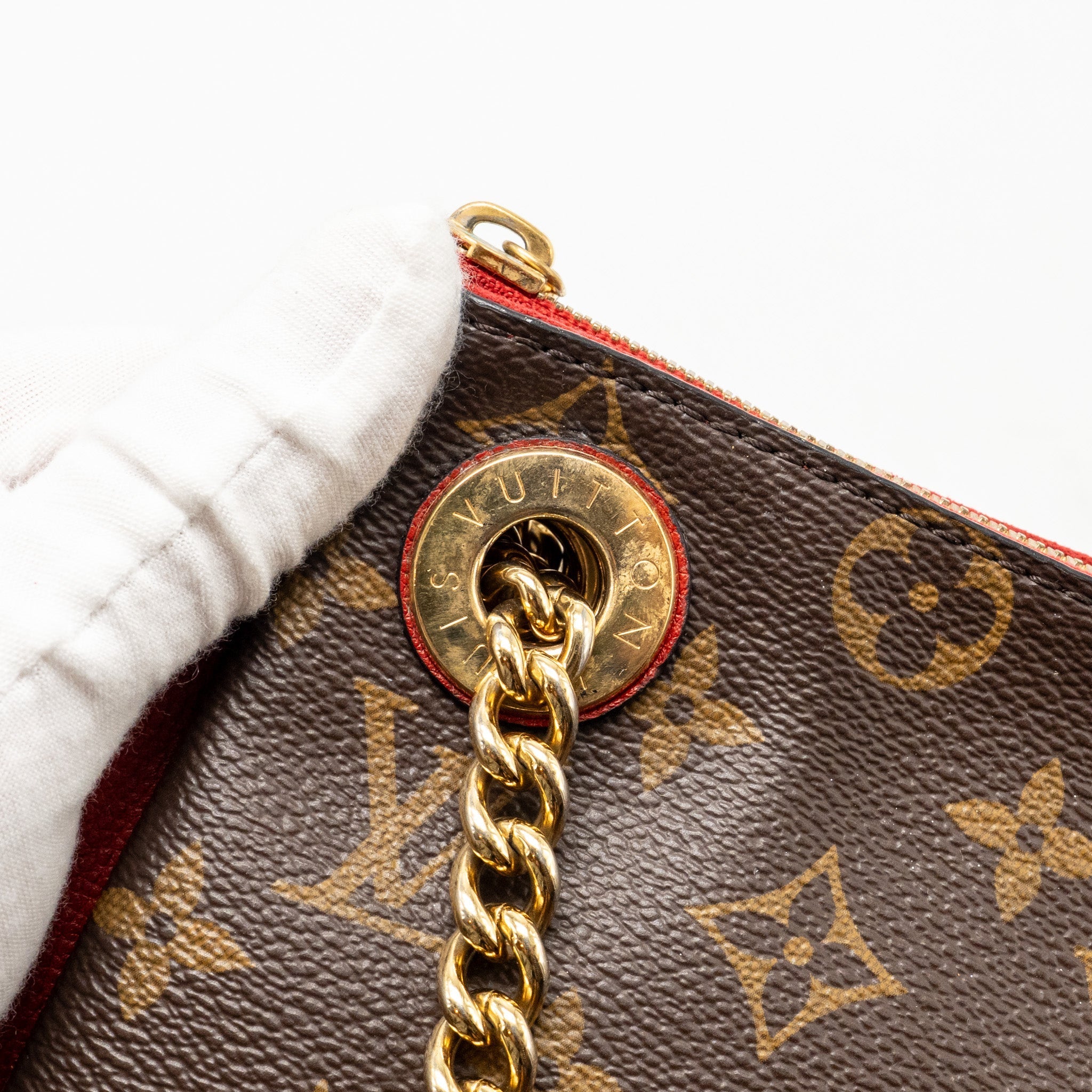 LOUIS VUITTON SURENE BB MONOGRAM CANVAS RED GHW