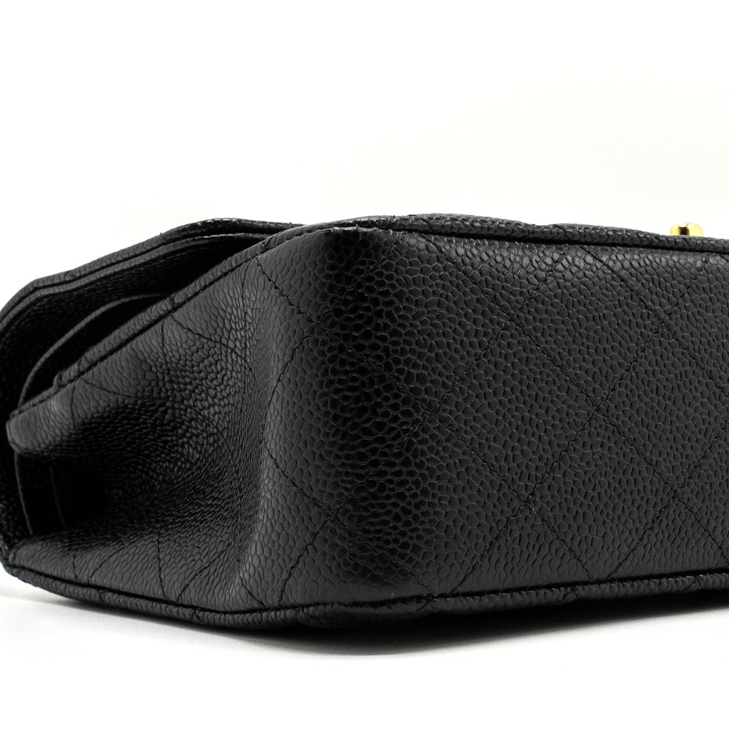 CHANEL MEDIUM CLASSIC DOUBLE FLAP BAG CAVIAR BLACK GHW