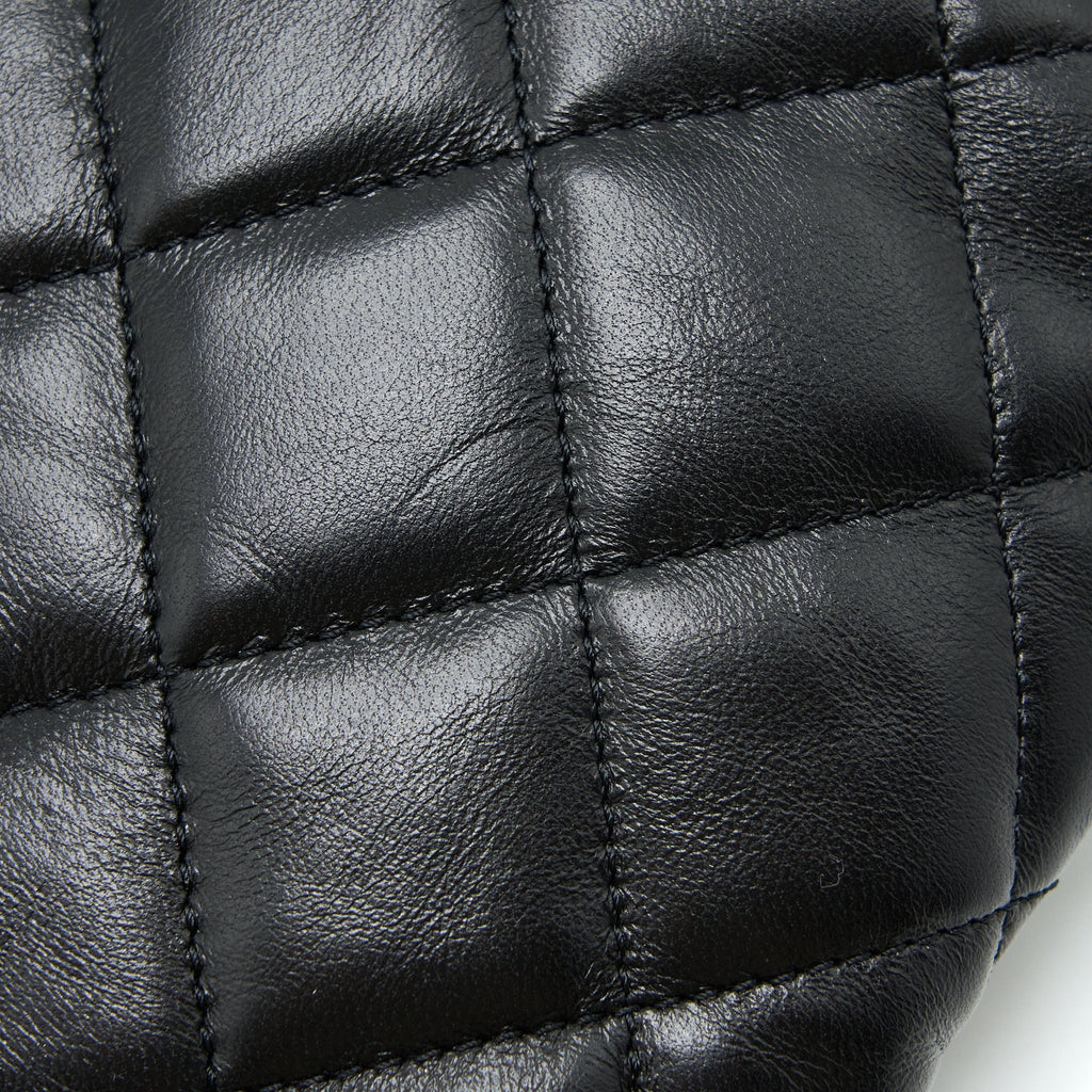 CHANEL 22K HOBO SHOULDER BAG LAMBSKIN BLACK GHW (MICROCHIP)