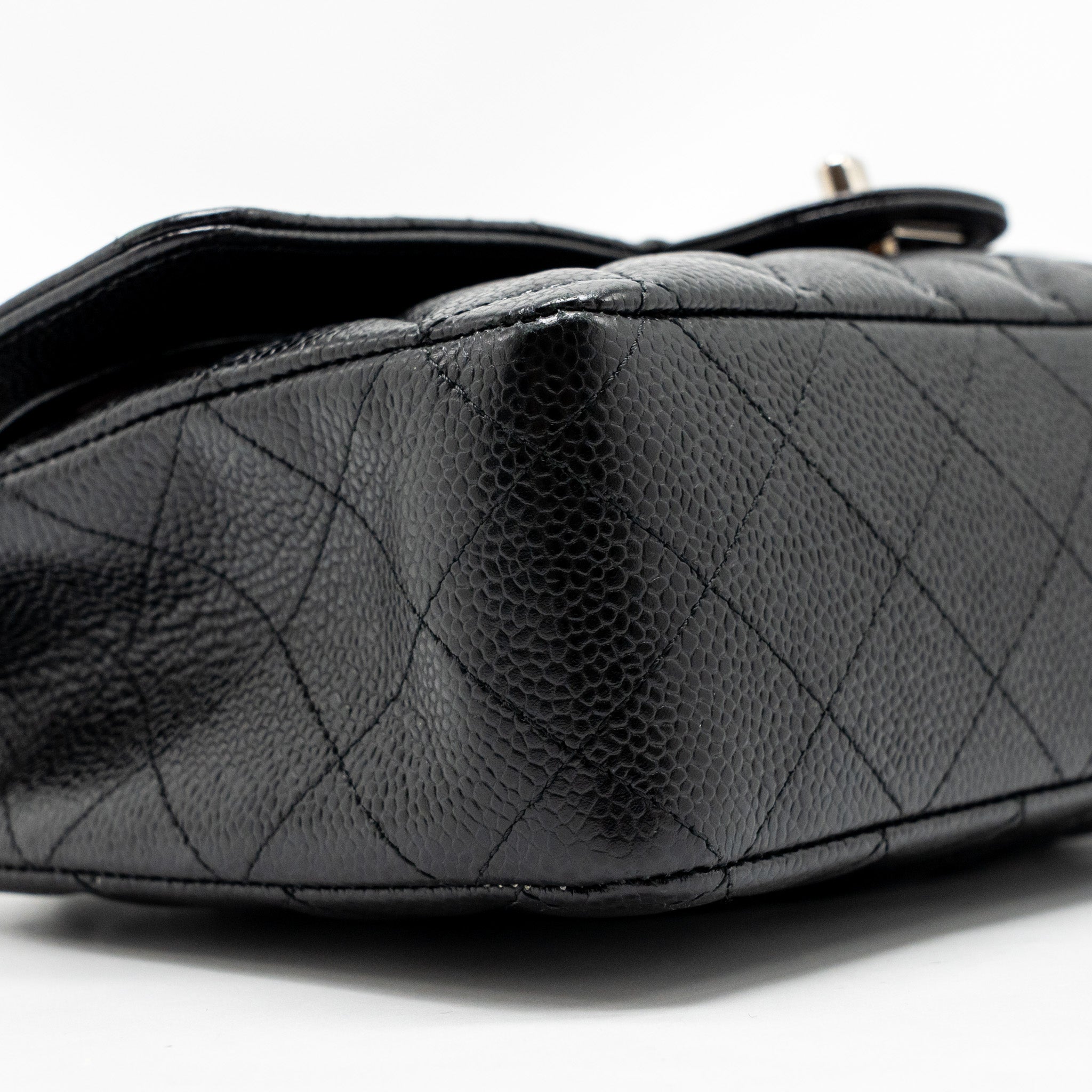 CHANEL MEDIUM CLASSIC DOUBLE FLAP BAG CAVIAR BLACK SHW