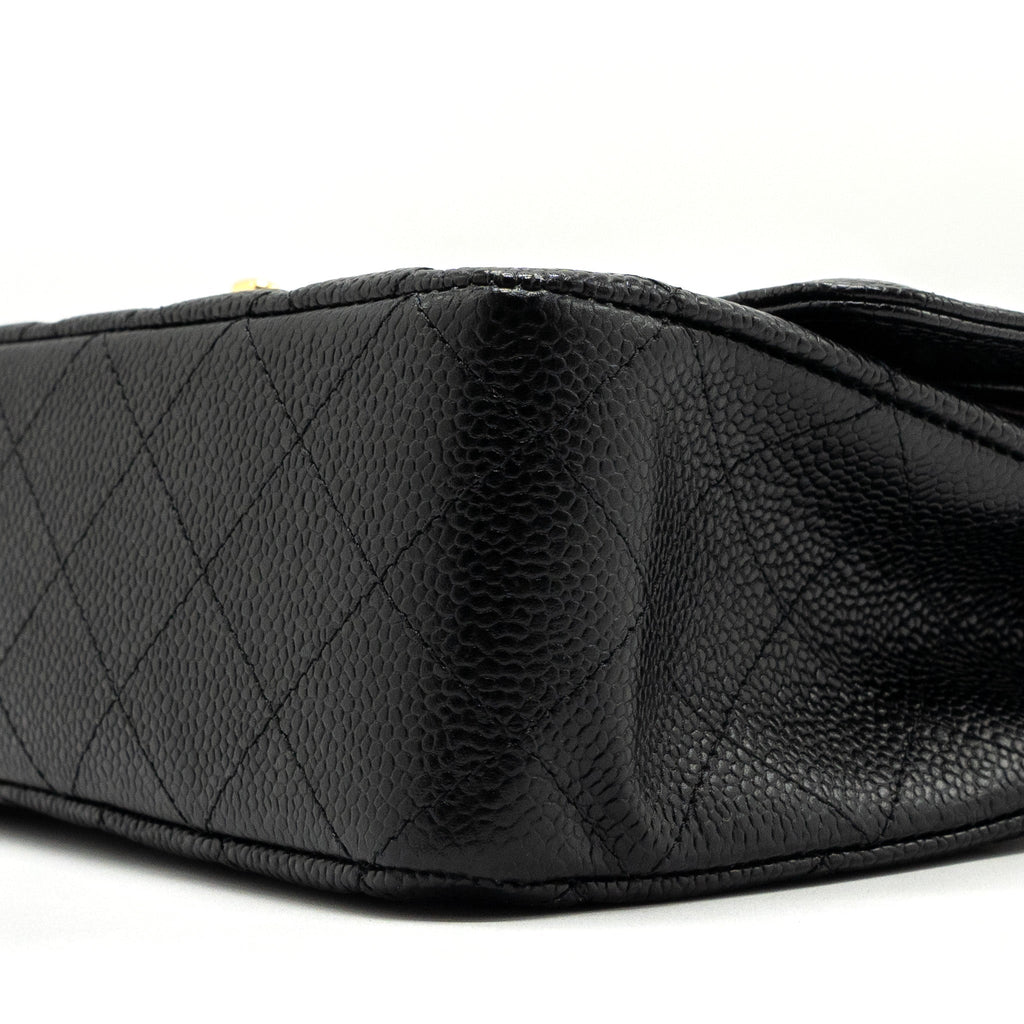 CHANEL MEDIUM CLASSIC DOUBLE FLAP BAG CAVIAR BLACK GHW