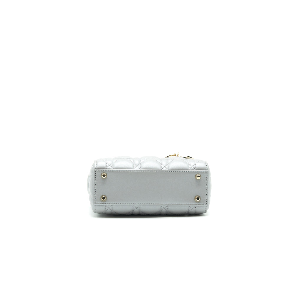CHRISTIAN DIOR MINI LADY DIOR LIGHT GREY