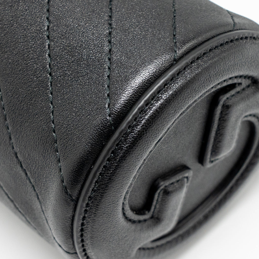 GUCCI BLONDIE MINI SHOULDER BAG LEATHER BLACK SHW