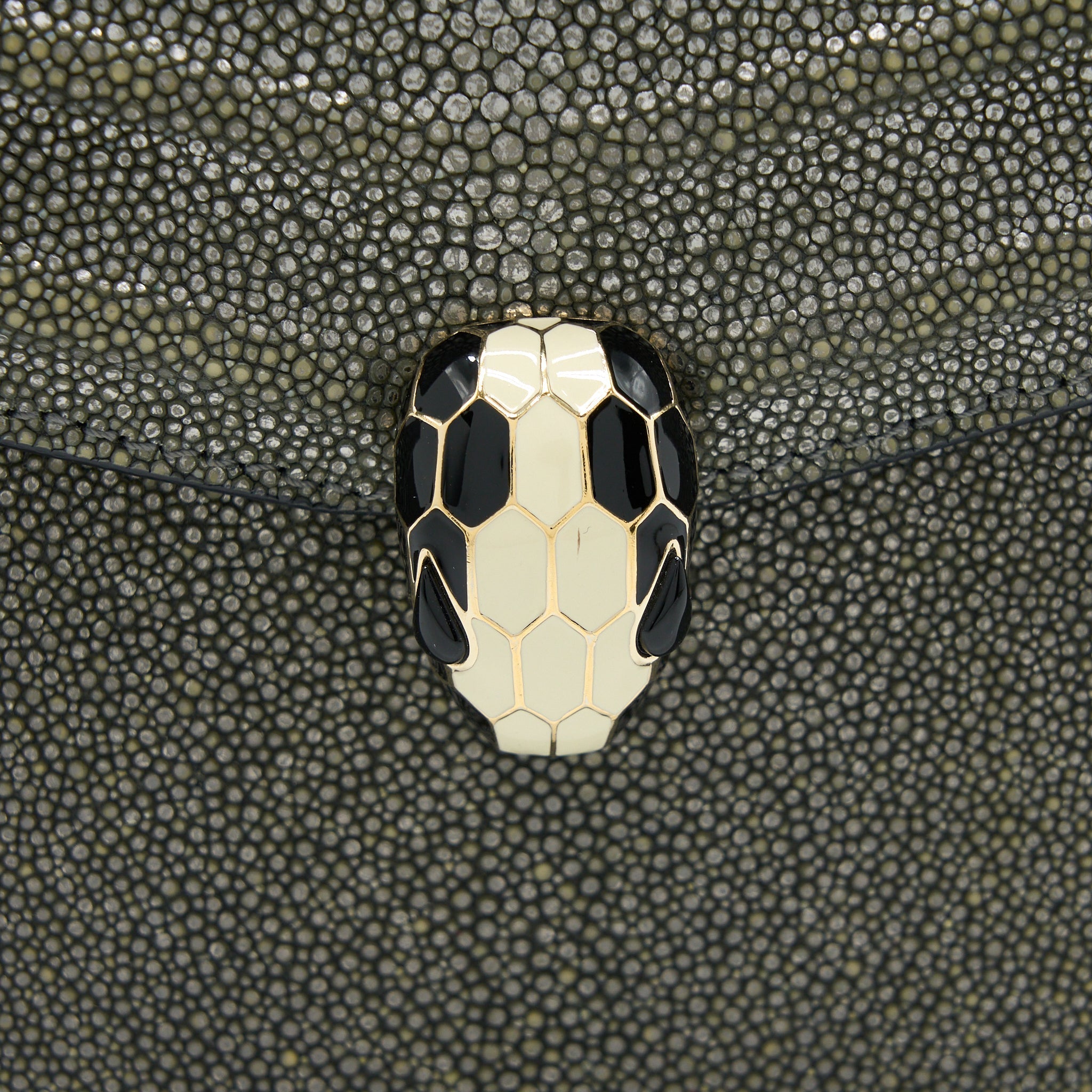 BVLGARI SERPENTI FOREVER CROSSBODY BAG STINGRAY LEATHER SILVER LGHW