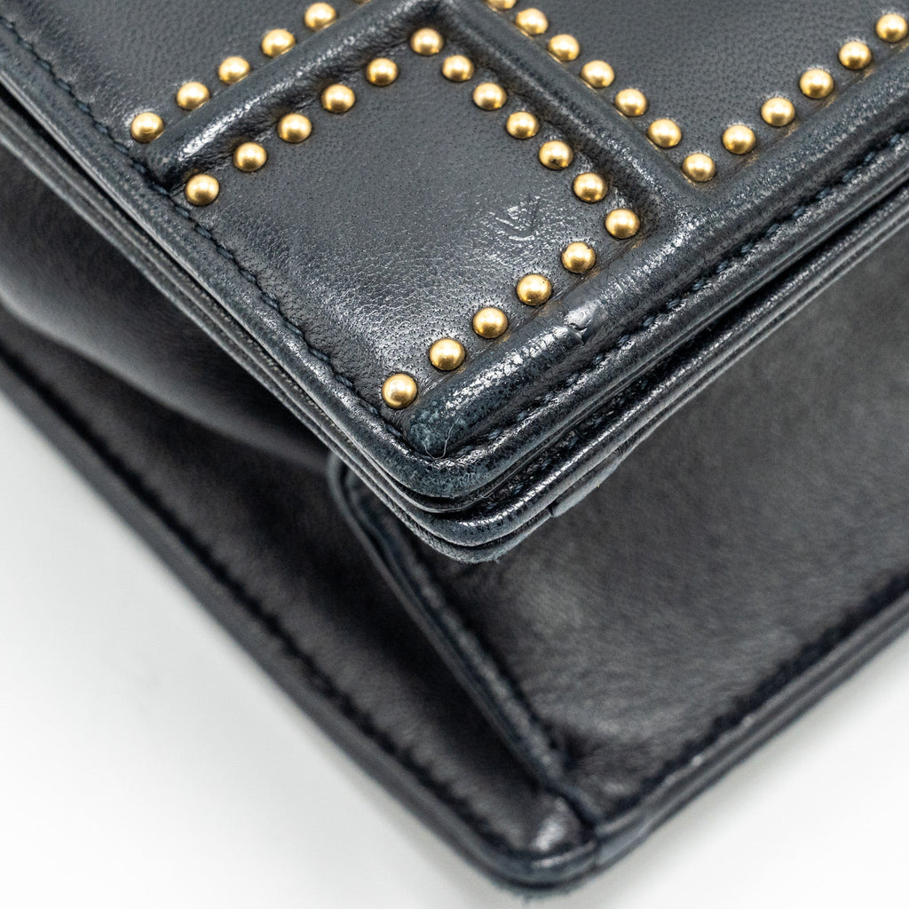 DIOR MEDIUM STUDDED DIORAMA LAMBSKIN BLACK GHW