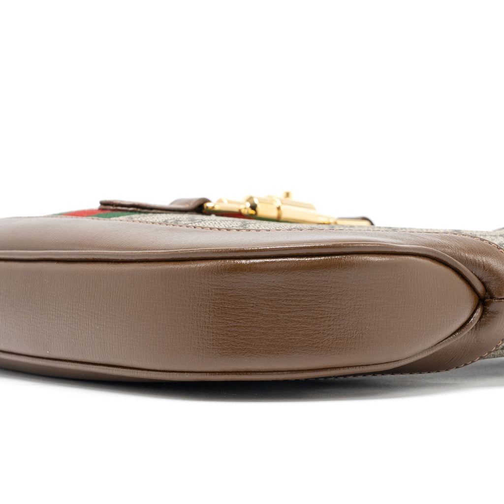 GUCCI JACKIE 1961 SMALL SHOULDER BAG GG SUPREME CANVAS/CALFSKIN BROWN/MULTICOLOUR GHW
