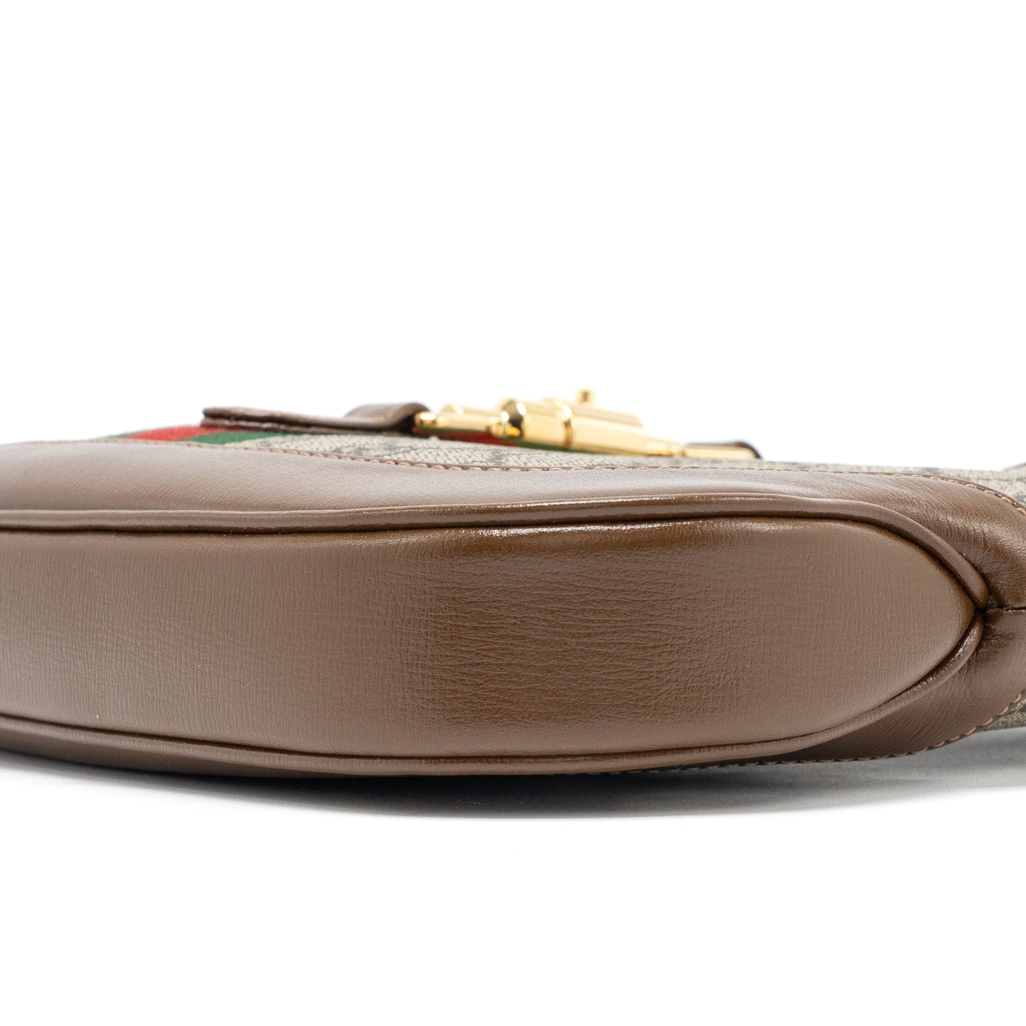 GUCCI JACKIE 1961 SMALL SHOULDER BAG GG SUPREME CANVAS/CALFSKIN BROWN/MULTICOLOUR GHW
