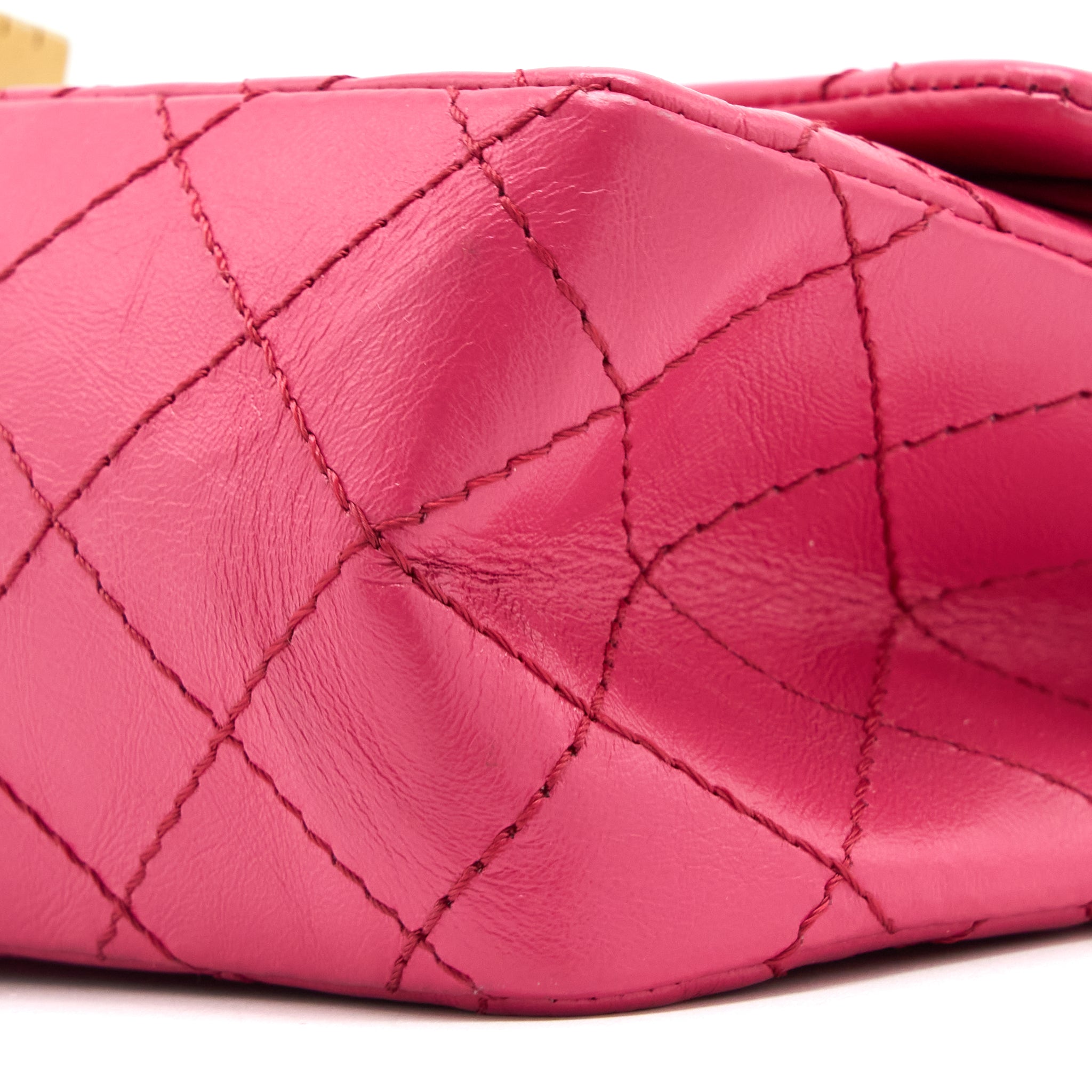 CHANEL SMALL 2.55 REISSUE AGED CALFSKIN HOT PINK BRUSHED GHW
