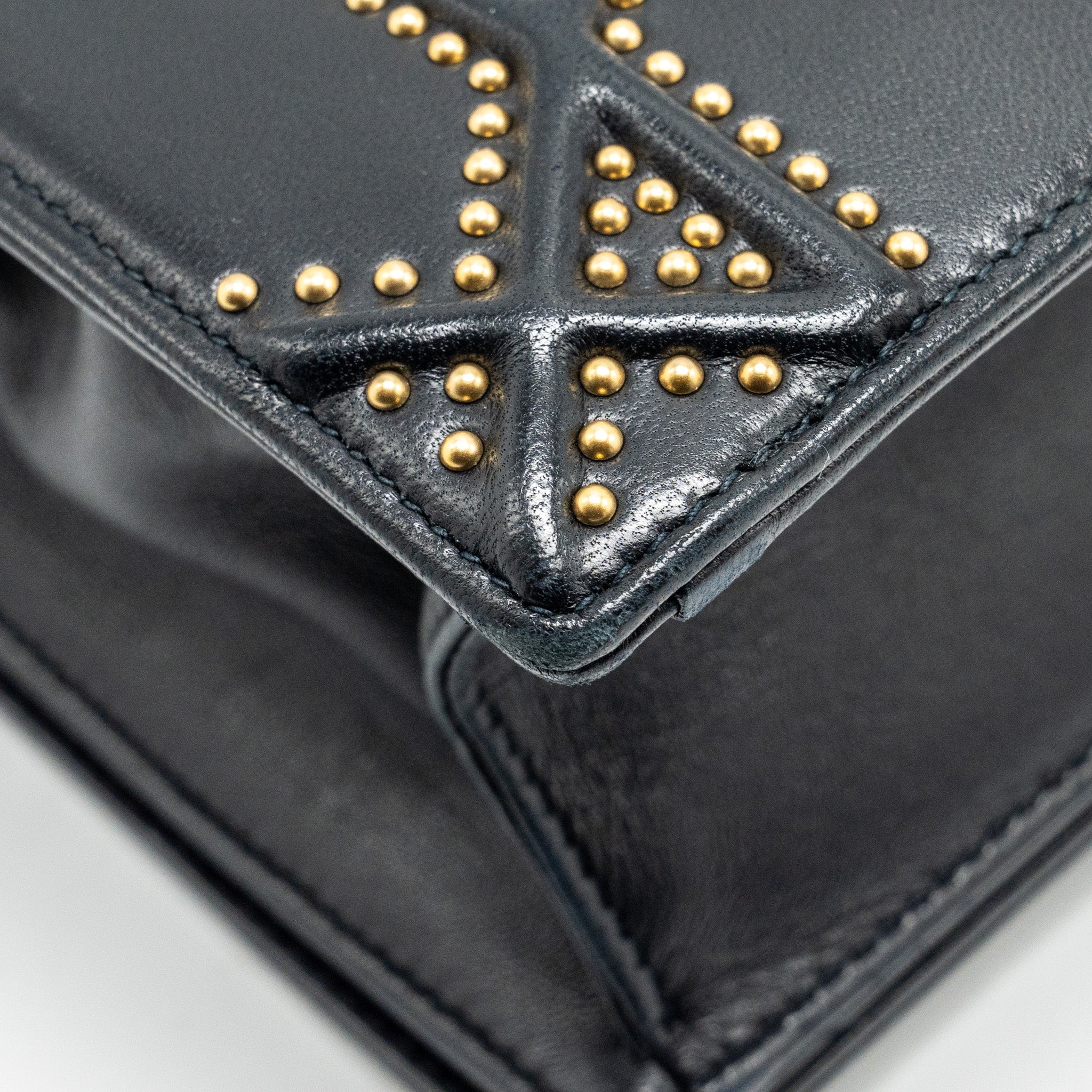 DIOR MEDIUM STUDDED DIORAMA LAMBSKIN BLACK GHW