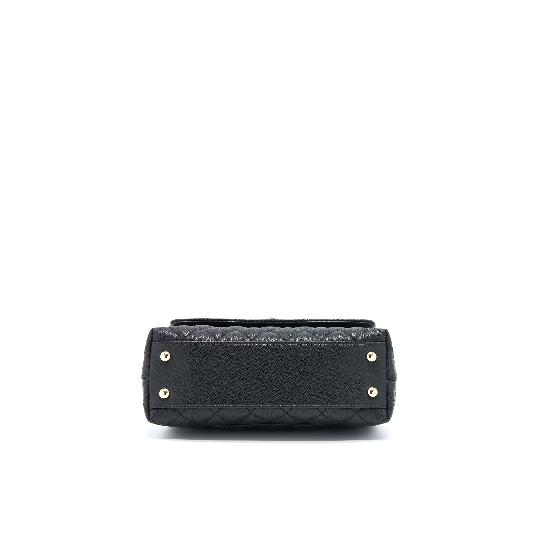 CHANEL COCO HANDLE CAVIAR BLACK LGHW(MICROCHIP)