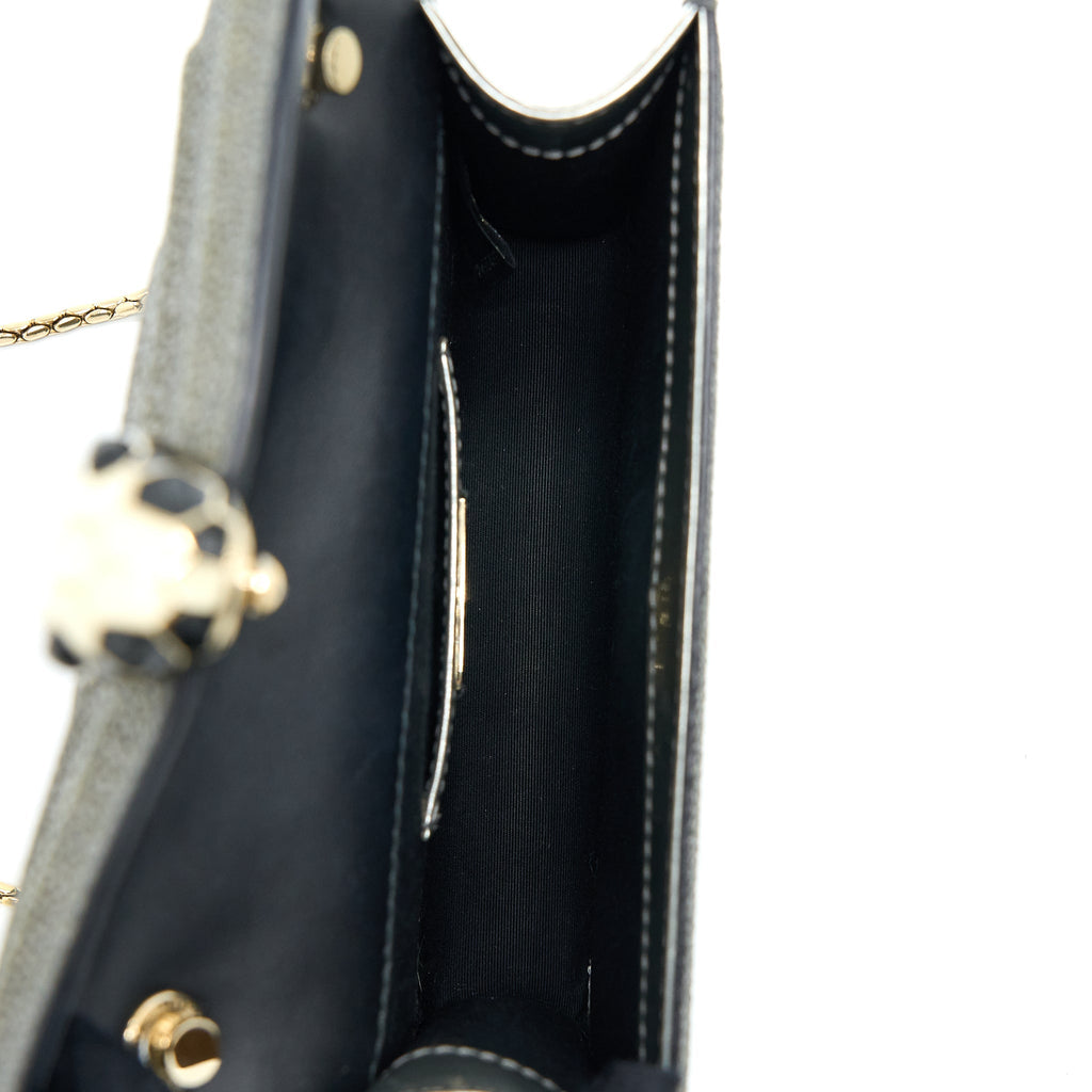 BVLGARI SERPENTI FOREVER CROSSBODY BAG STINGRAY LEATHER SILVER LGHW
