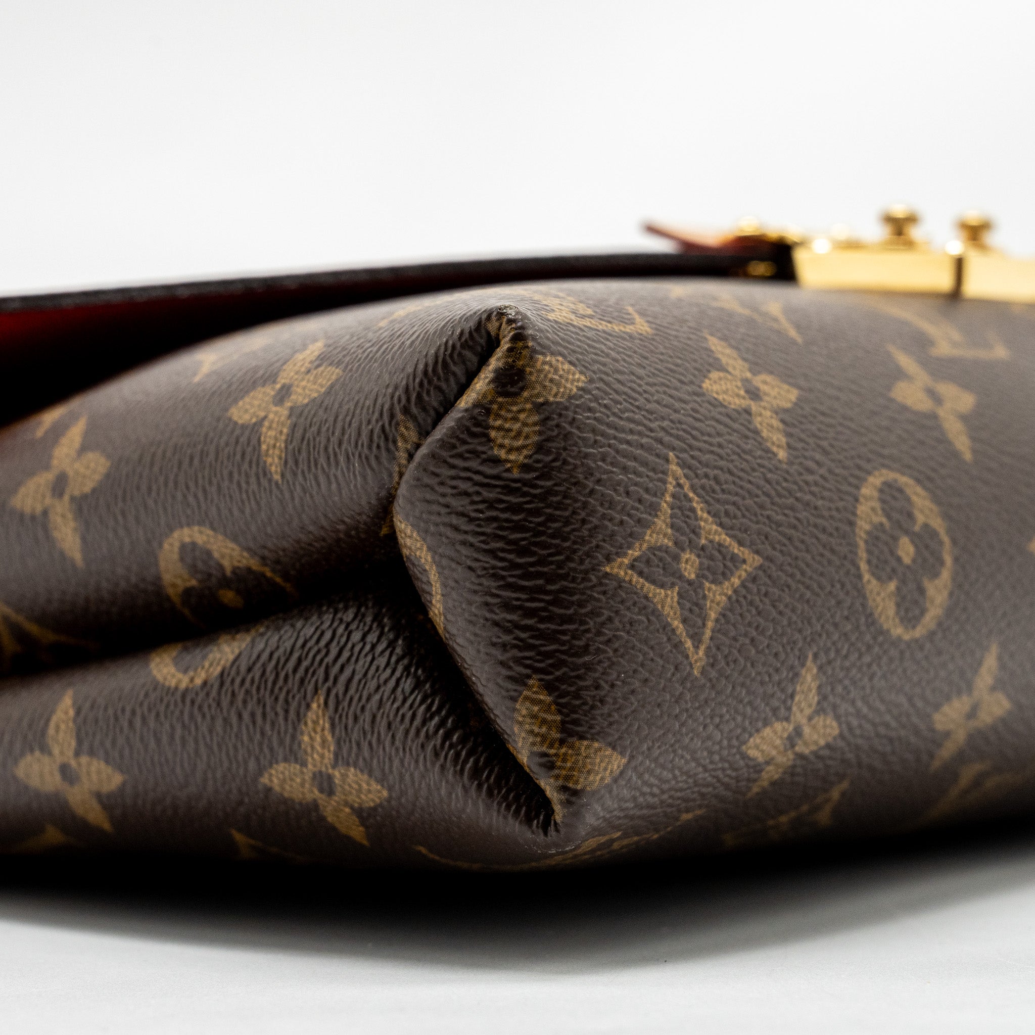 LOUIS VUITTON PALLAS CHAIN BAG MONOGRAM CANVAS/LEATHER RED GHW
