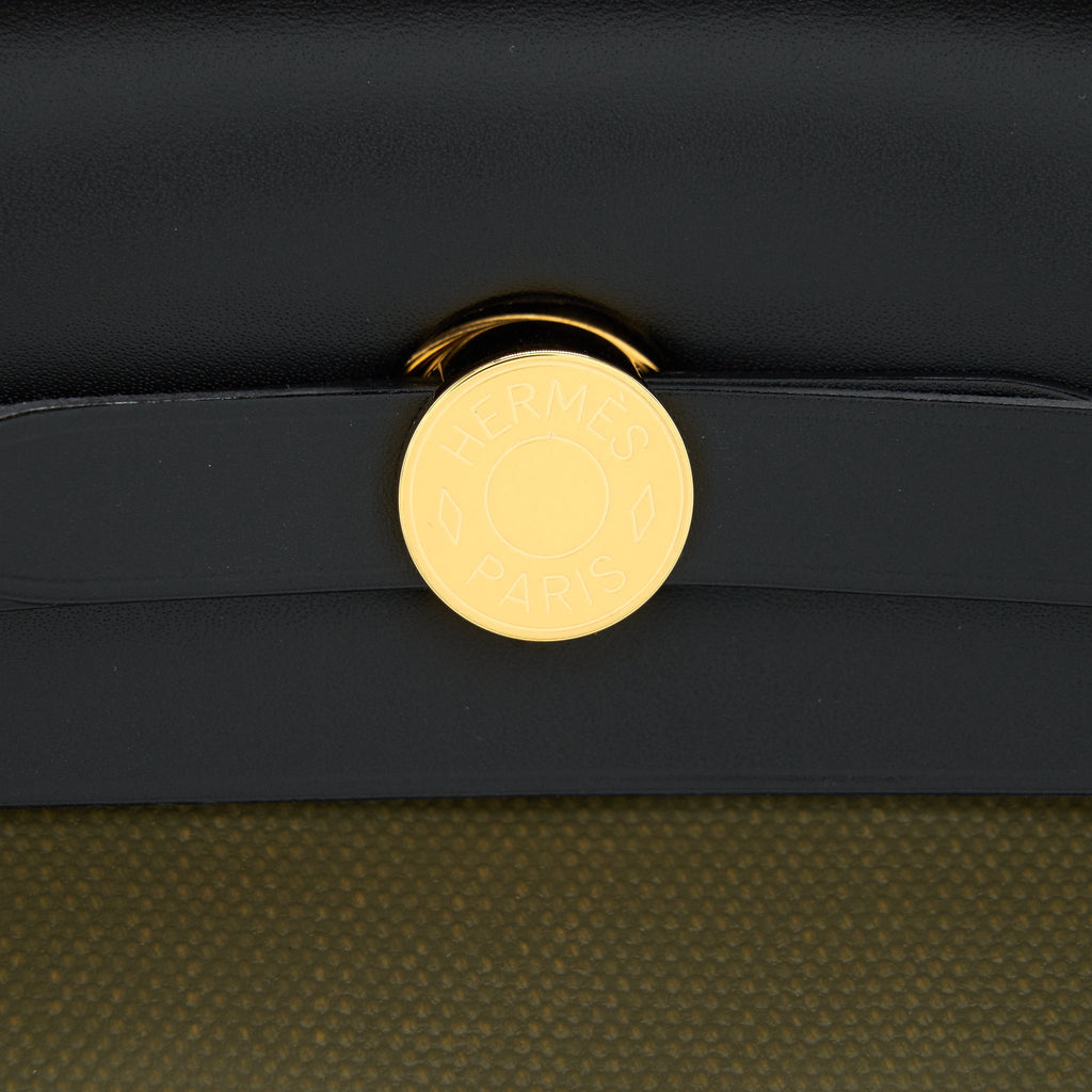 HERMES HERBAG ZIP 31 BAG LICHEN/NOIR GHW