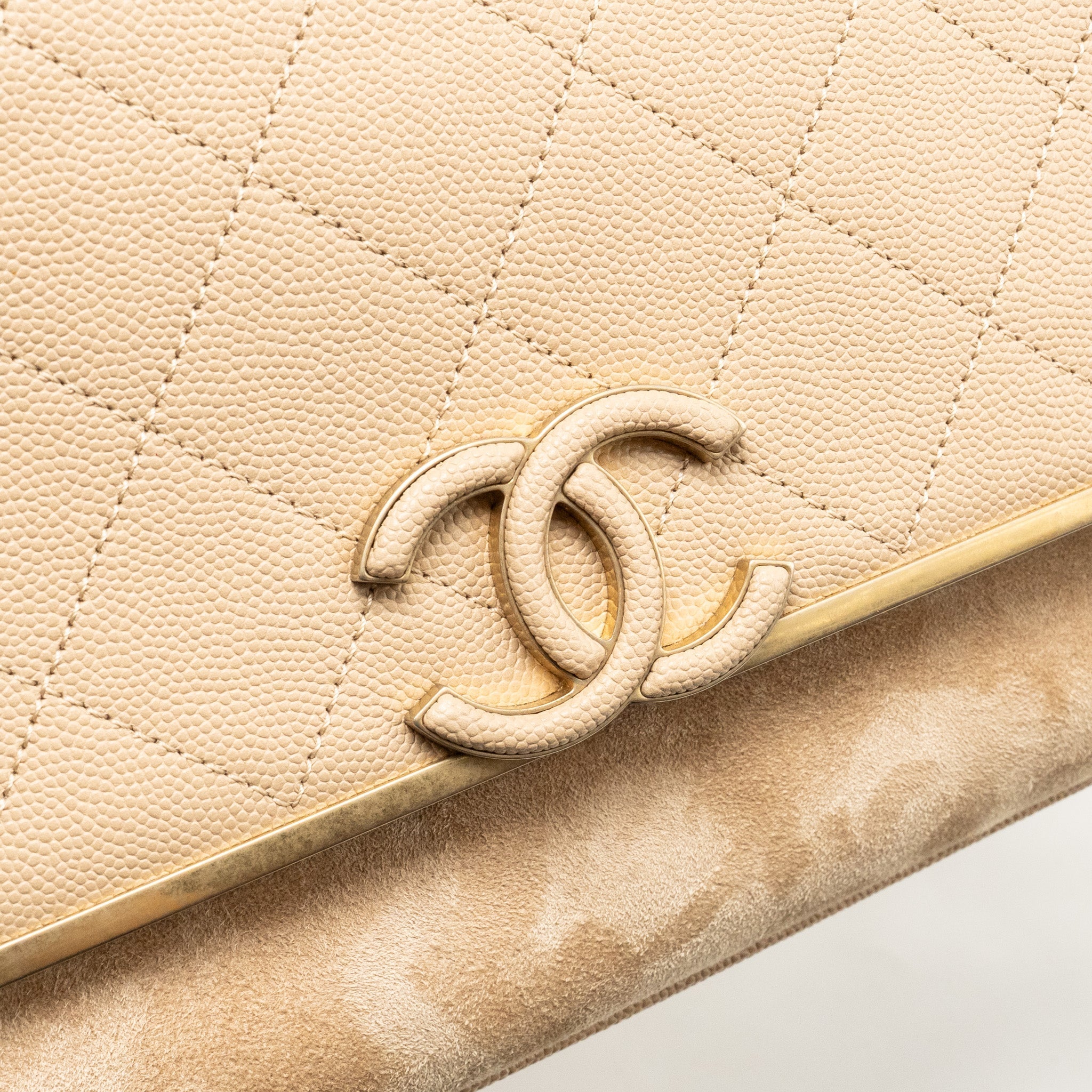 CHANEL LADY COCO FLAP BAG GRAINED CALFSKIN/SUEDE BEIGE GHW