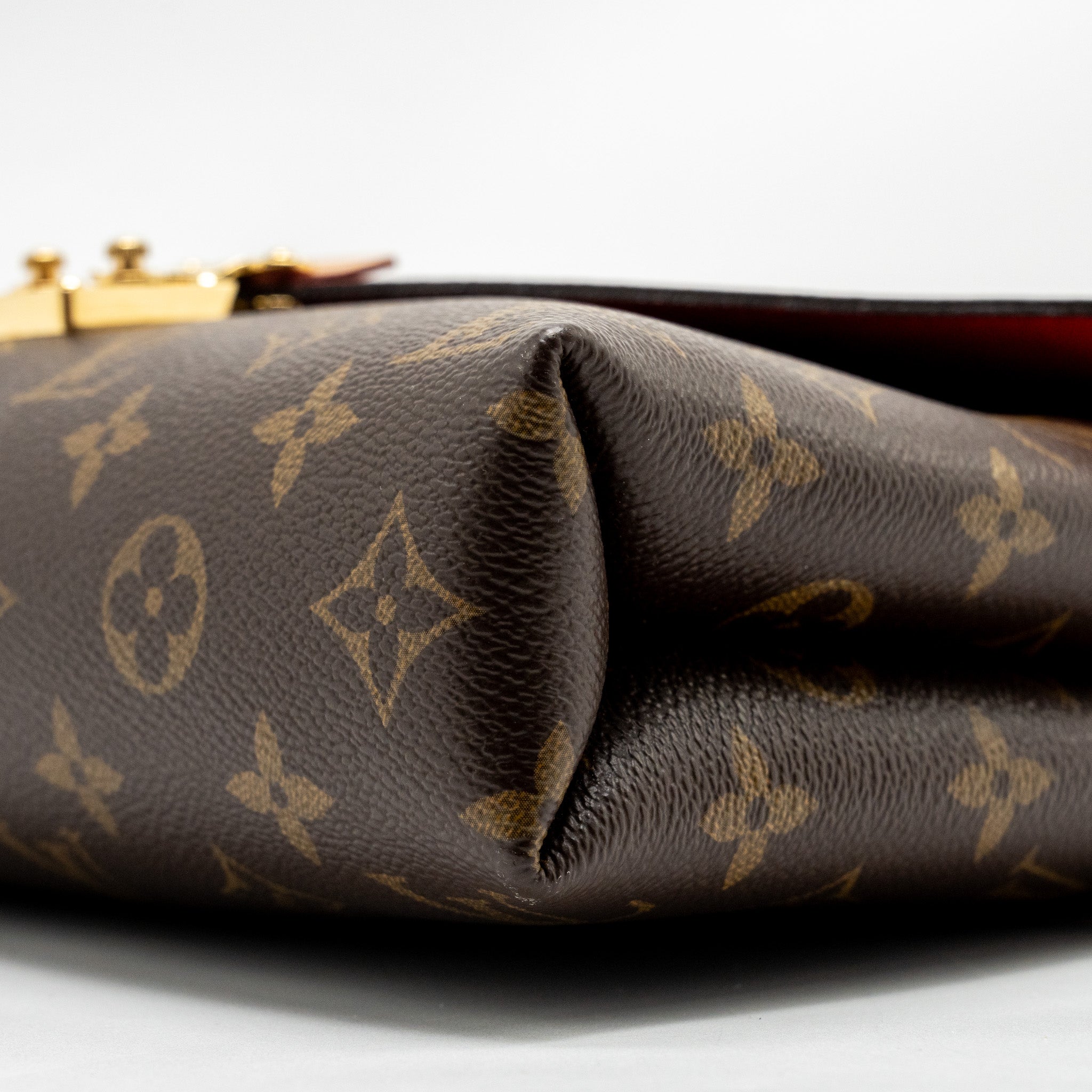 LOUIS VUITTON PALLAS CHAIN BAG MONOGRAM CANVAS/LEATHER RED GHW