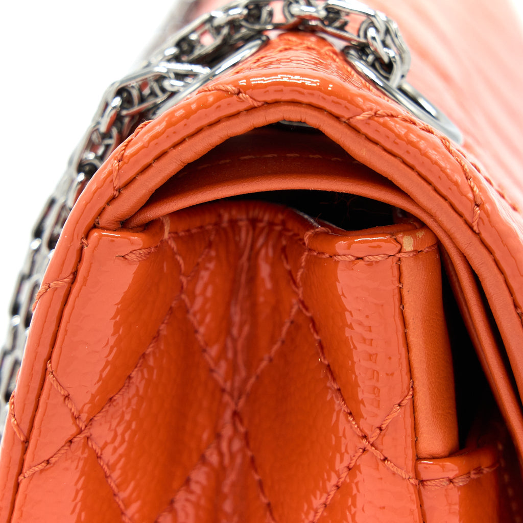 CHANEL SMALL 2.55 REISSUE FLAP BAG PATENT ORANGE SHW