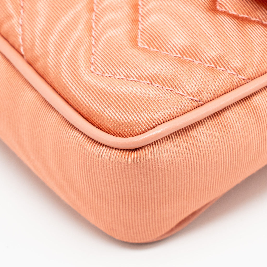 GUCCI MINI GG MARMONT CRYSTAL CHAIN FABRIC/ CRYSTAL PINK SHW