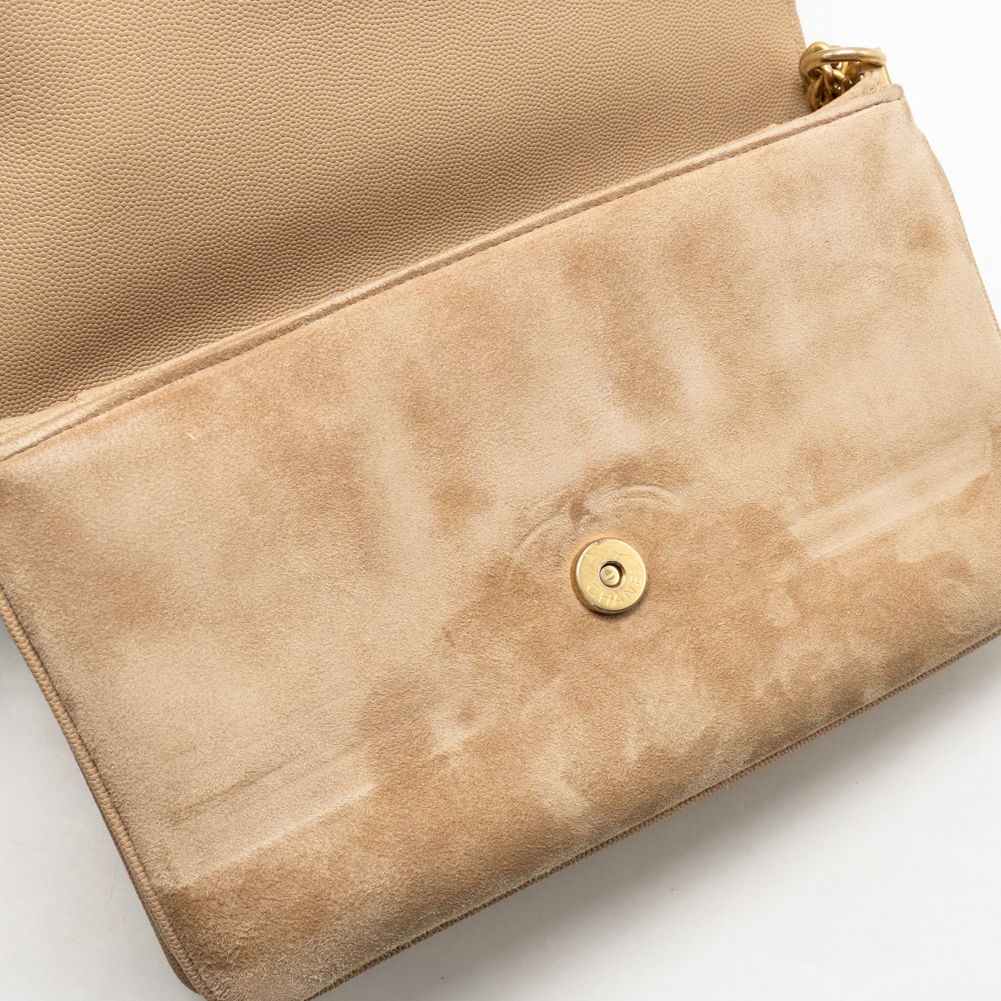 CHANEL LADY COCO FLAP BAG GRAINED CALFSKIN/SUEDE BEIGE GHW
