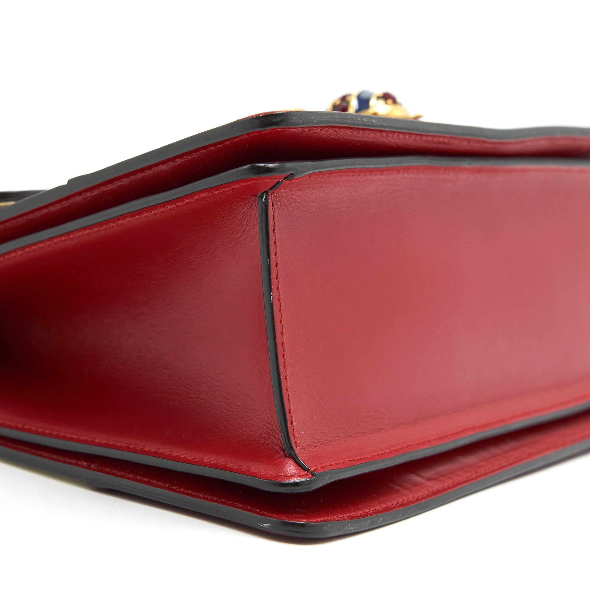 GUCCI QUEEN MARGARET TOP HANDLE BAG WHITE/ RED