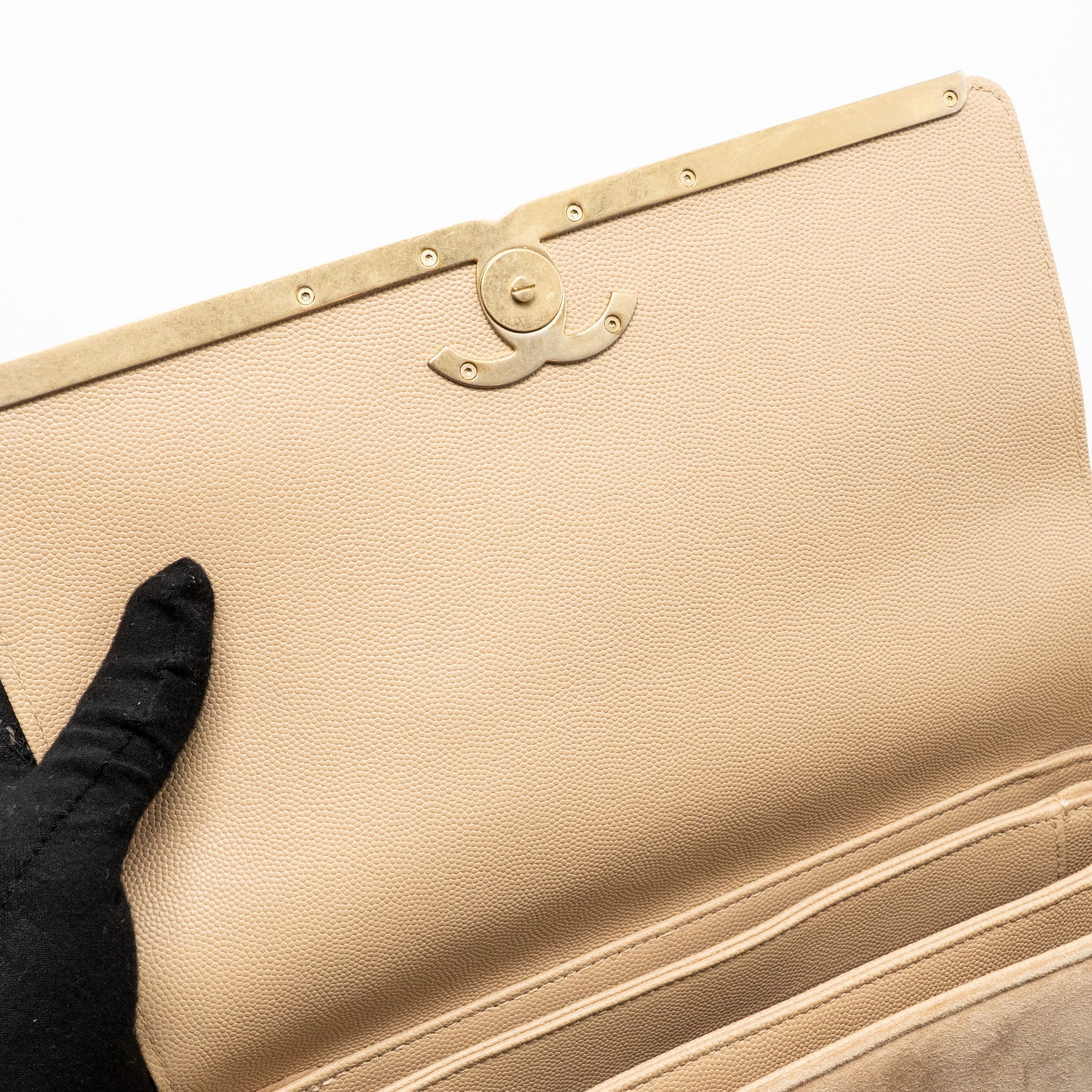 CHANEL LADY COCO FLAP BAG GRAINED CALFSKIN/SUEDE BEIGE GHW