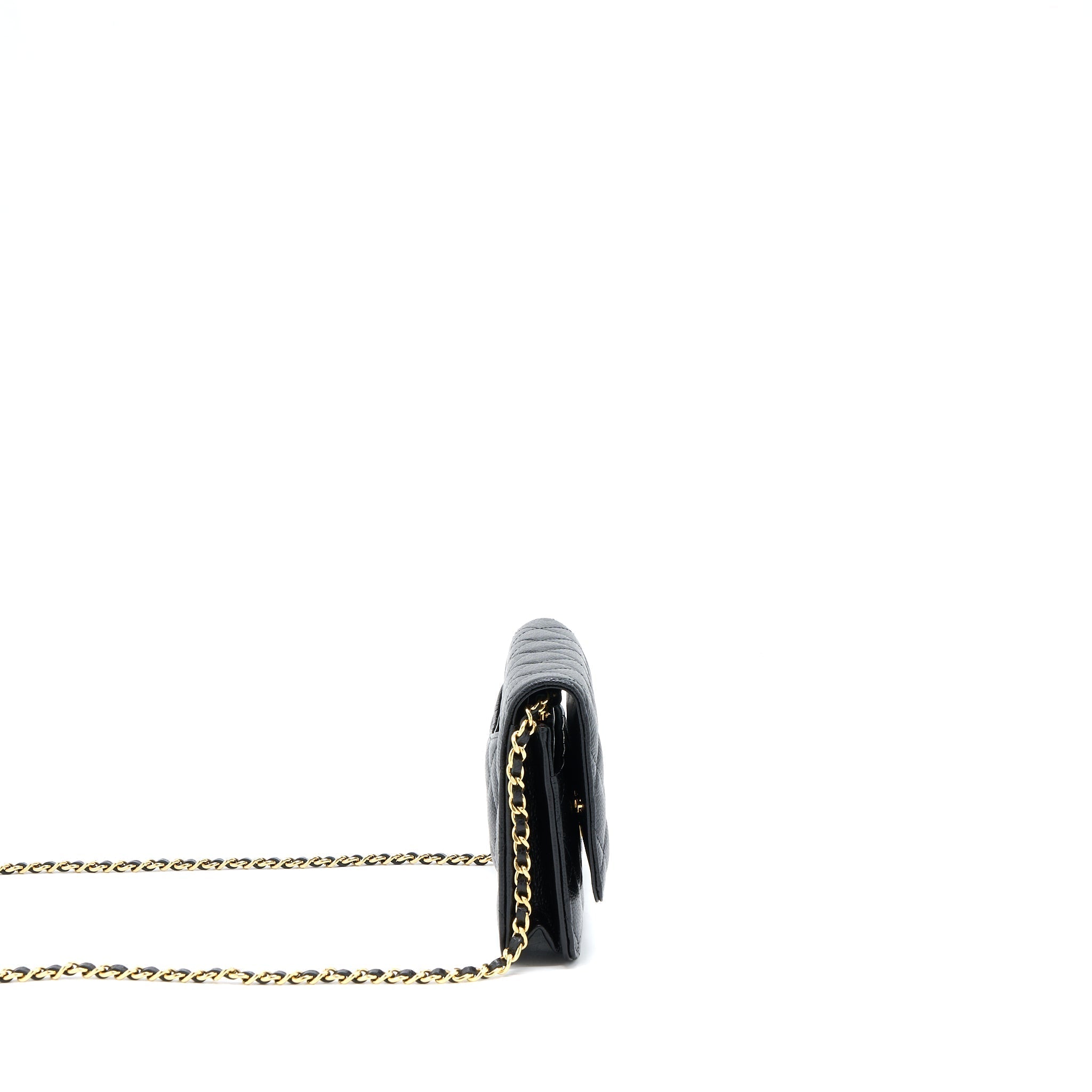 CHANEL CLASSIC WALLET ON CHAIN CAVIAR BLACK GHW(MICROCHIP)