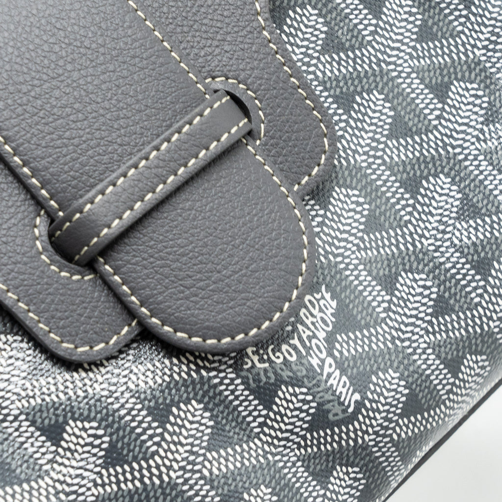GOYARD MINI SAIGON BAG GOYARDINE CAVAS/CALFSKIN GREY SHW