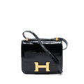 HERMES CONSTANCE 24 SHINY ALLIGATOR LEATHER BLACK GHW