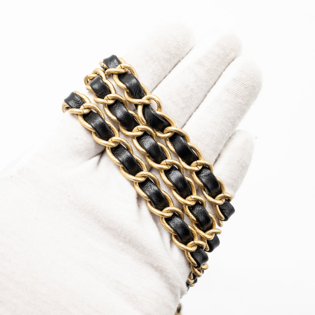 CHANEL 23B MINI FLAP BAG DETAIL CHAIN LAMBSKIN BLACK GHW(MICROCHIP)