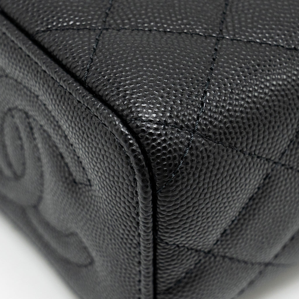 CHANEL MINI VANITY WITH CHAIN CAVIAR BLACK LGHW (MICROCHIP)