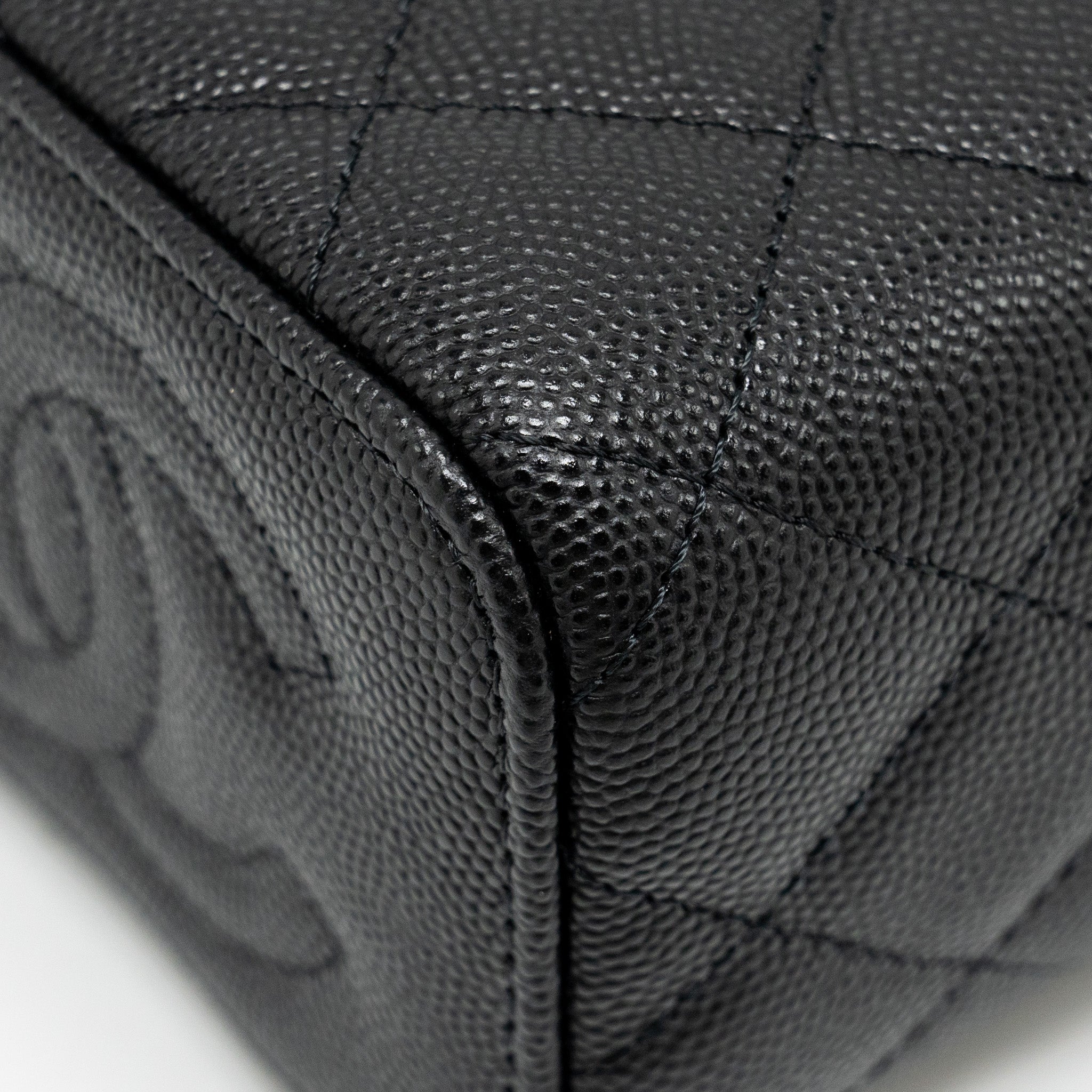 CHANEL MINI VANITY WITH CHAIN CAVIAR BLACK LGHW (MICROCHIP)